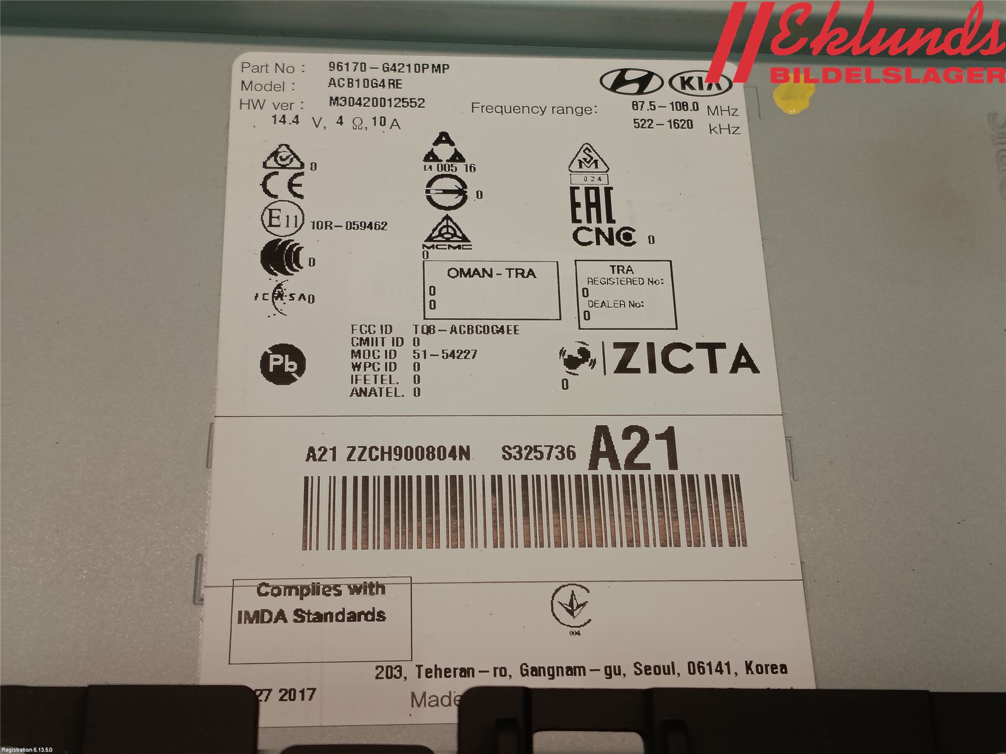 Hyundai i30 PD 17- Cd Radio - Multimediapanel