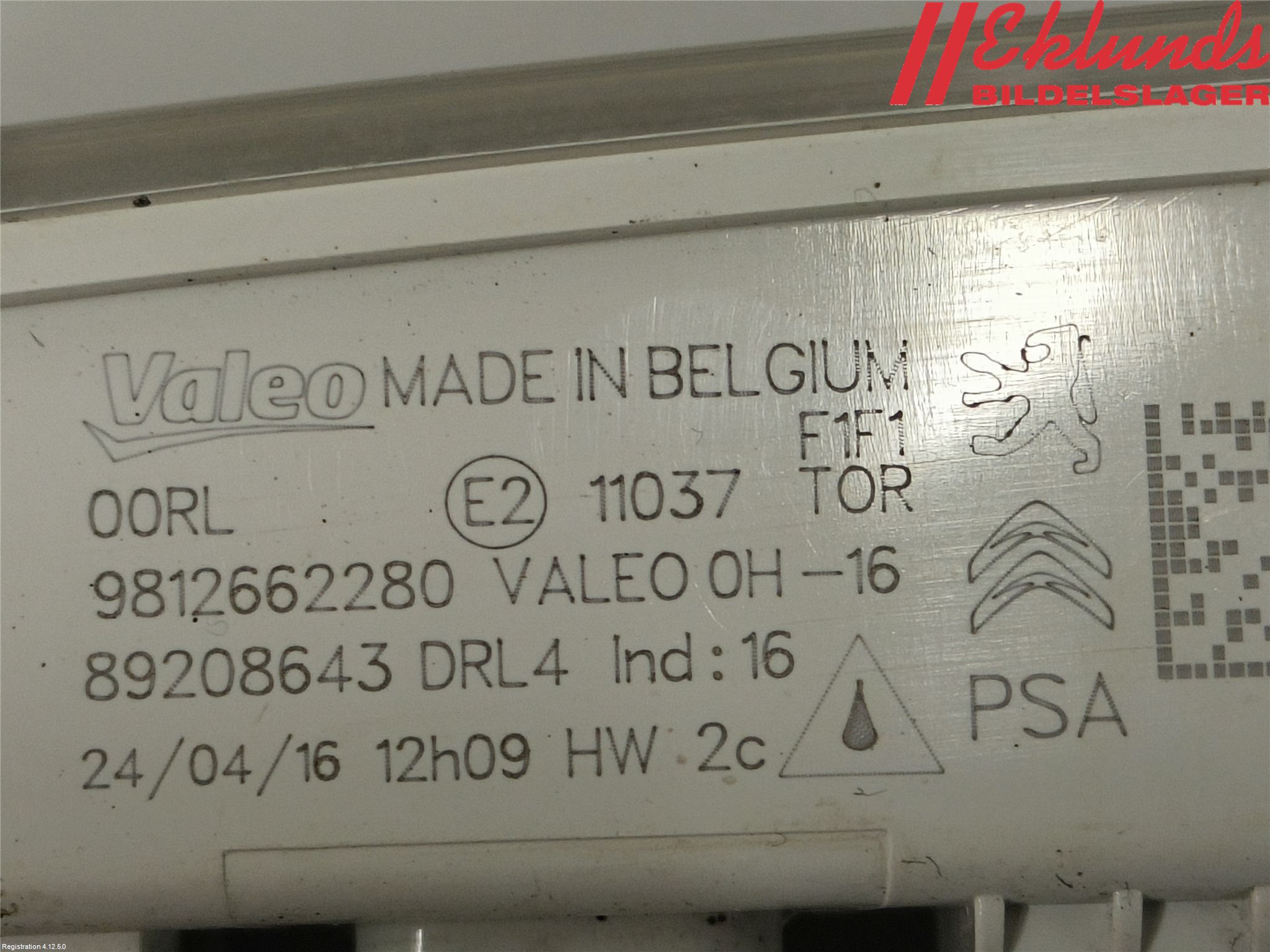 Peugeot PARTNER 16-18 Positionsljus Fram Vä