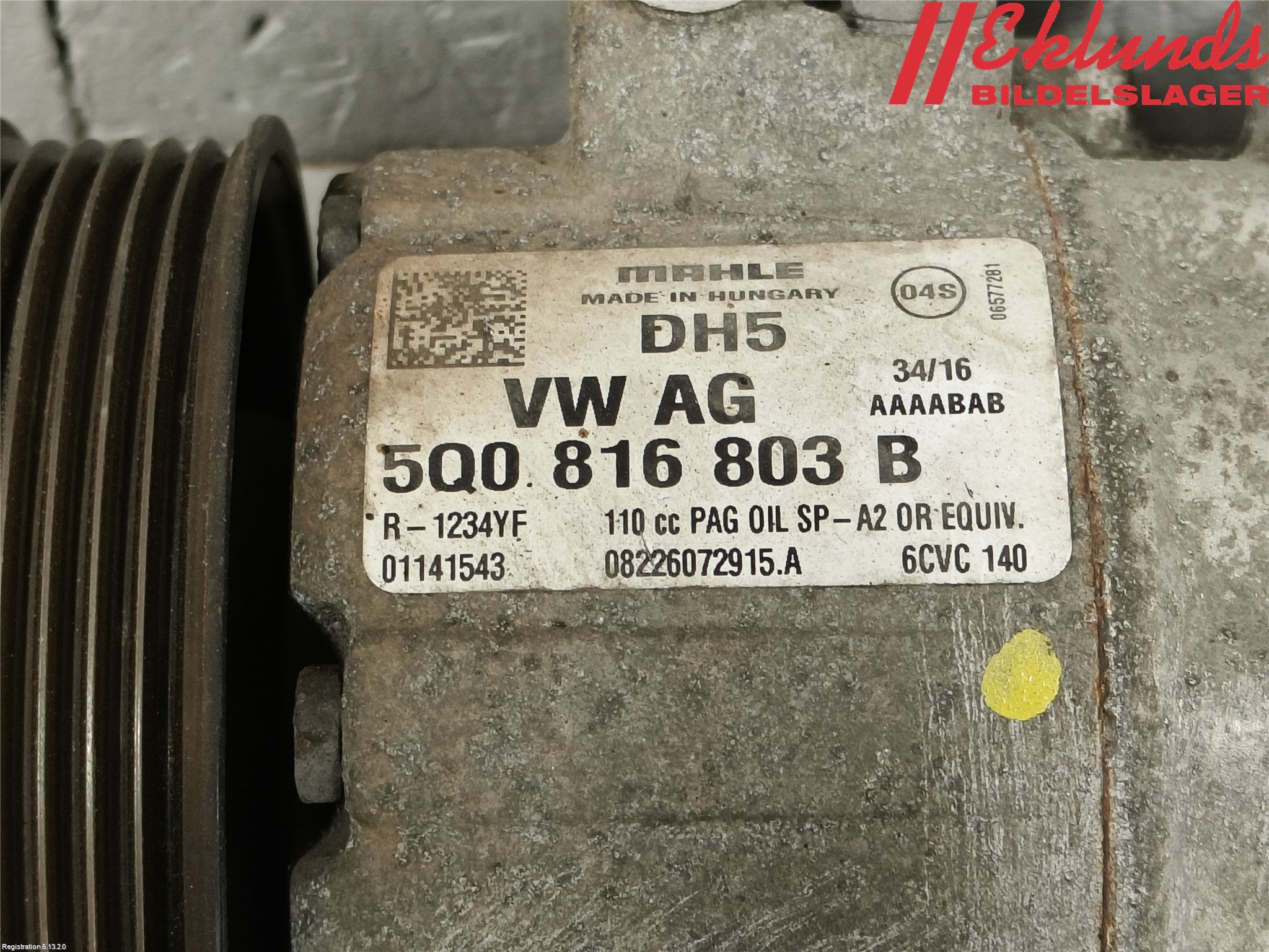 Volkswagen VW GOLF / E-GOLF VII 13-20 Ac Kompressor
