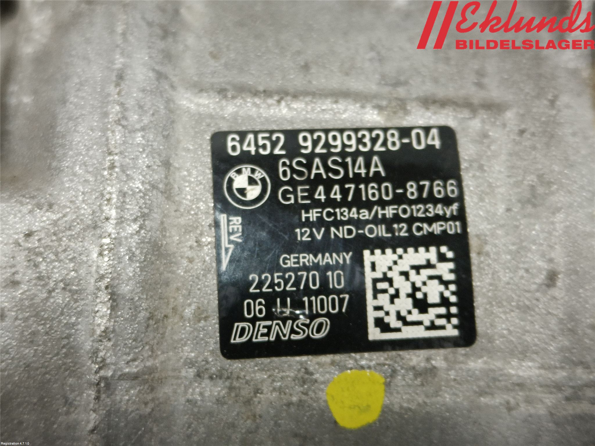 BMW 3 F30/F31/F80 12-19 Ac Kompressor