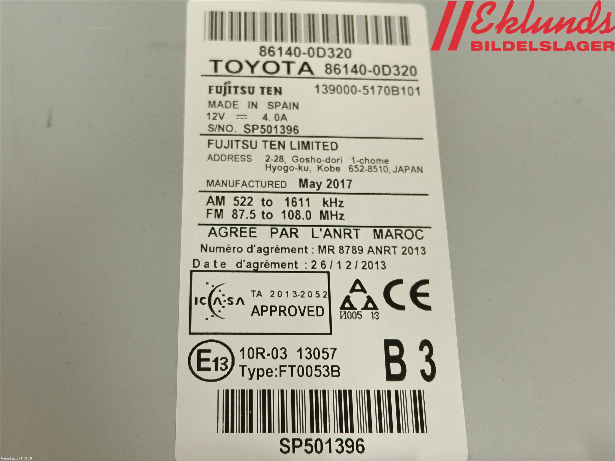 Toyota YARIS XP130 15-20 Cd Radio - Multimediapanel