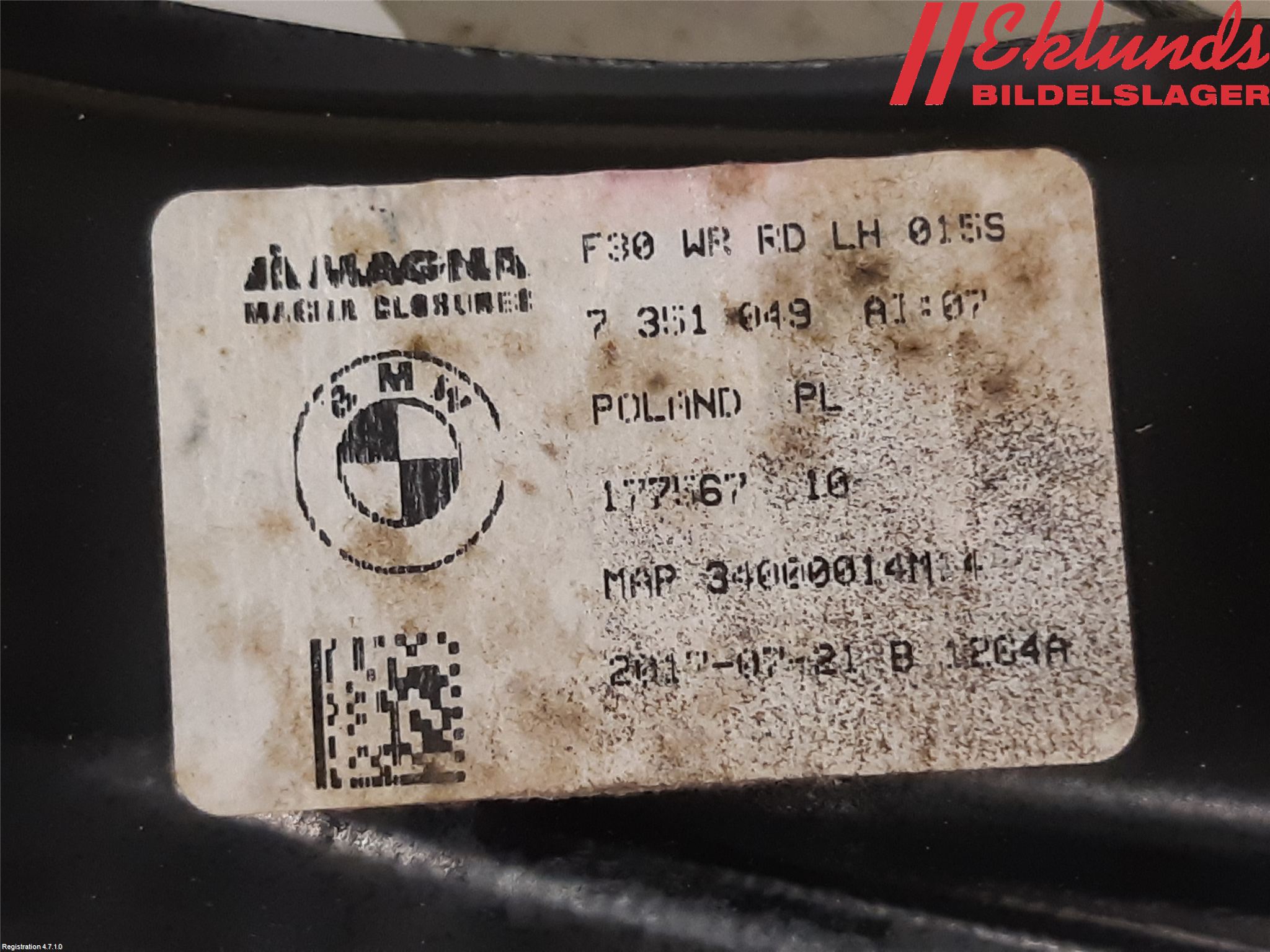 BMW 3 F30/F31/F80 12-19 Fönsterhiss El Kompl