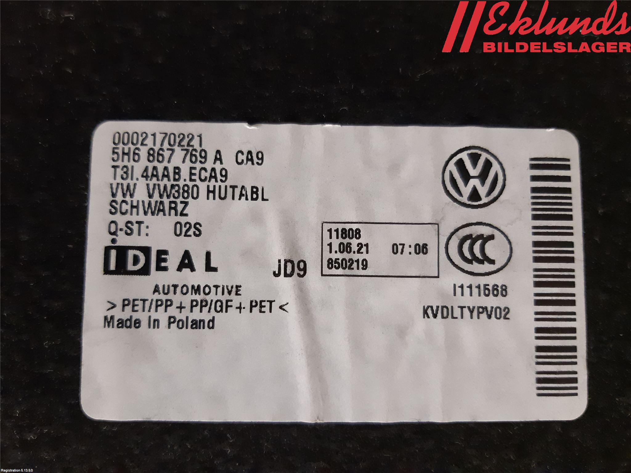 Volkswagen VW GOLF / E-GOLF VIII 20- Hatthylla