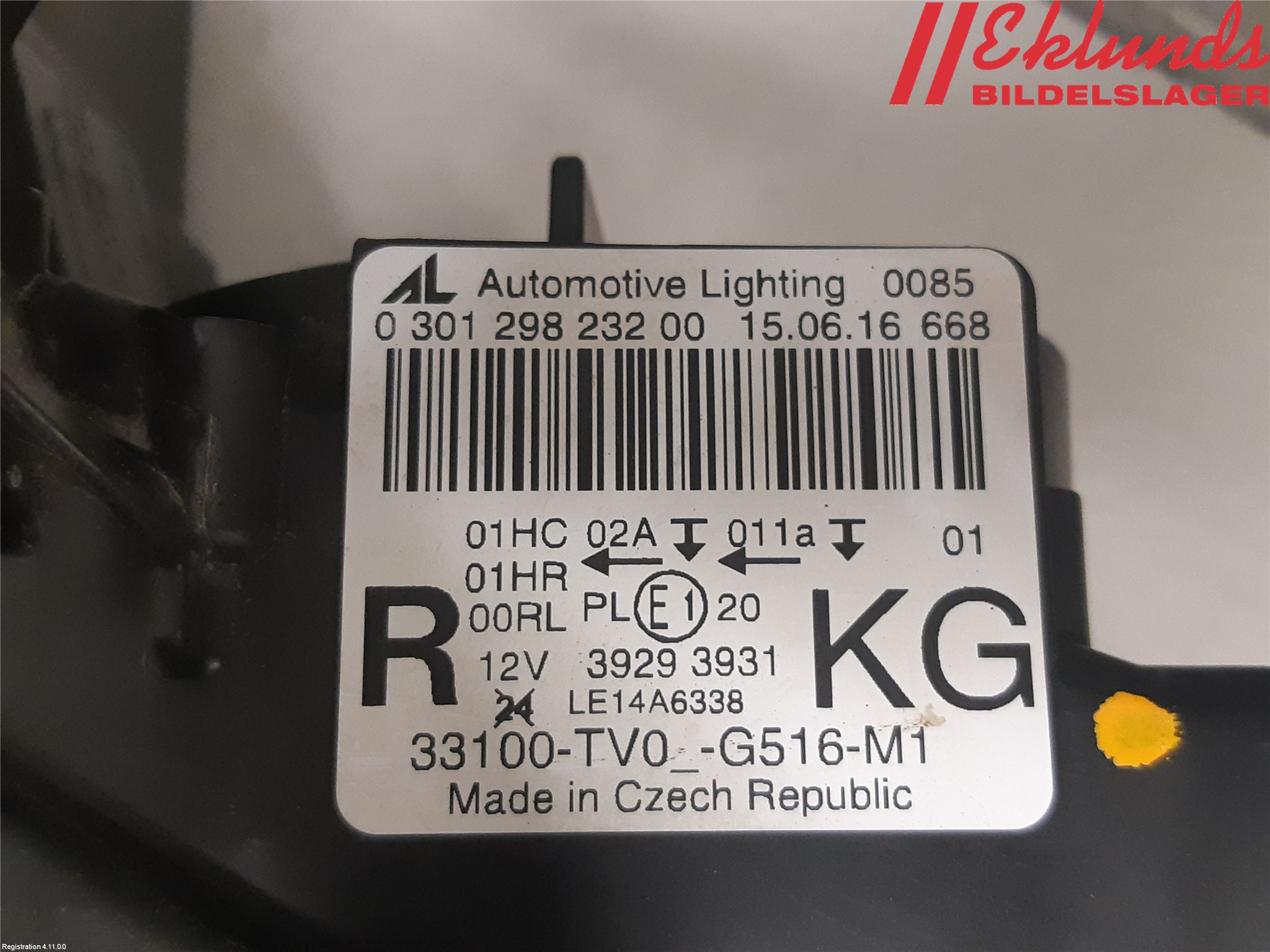 Honda CIVIC 12-16 Strålkastare Höger