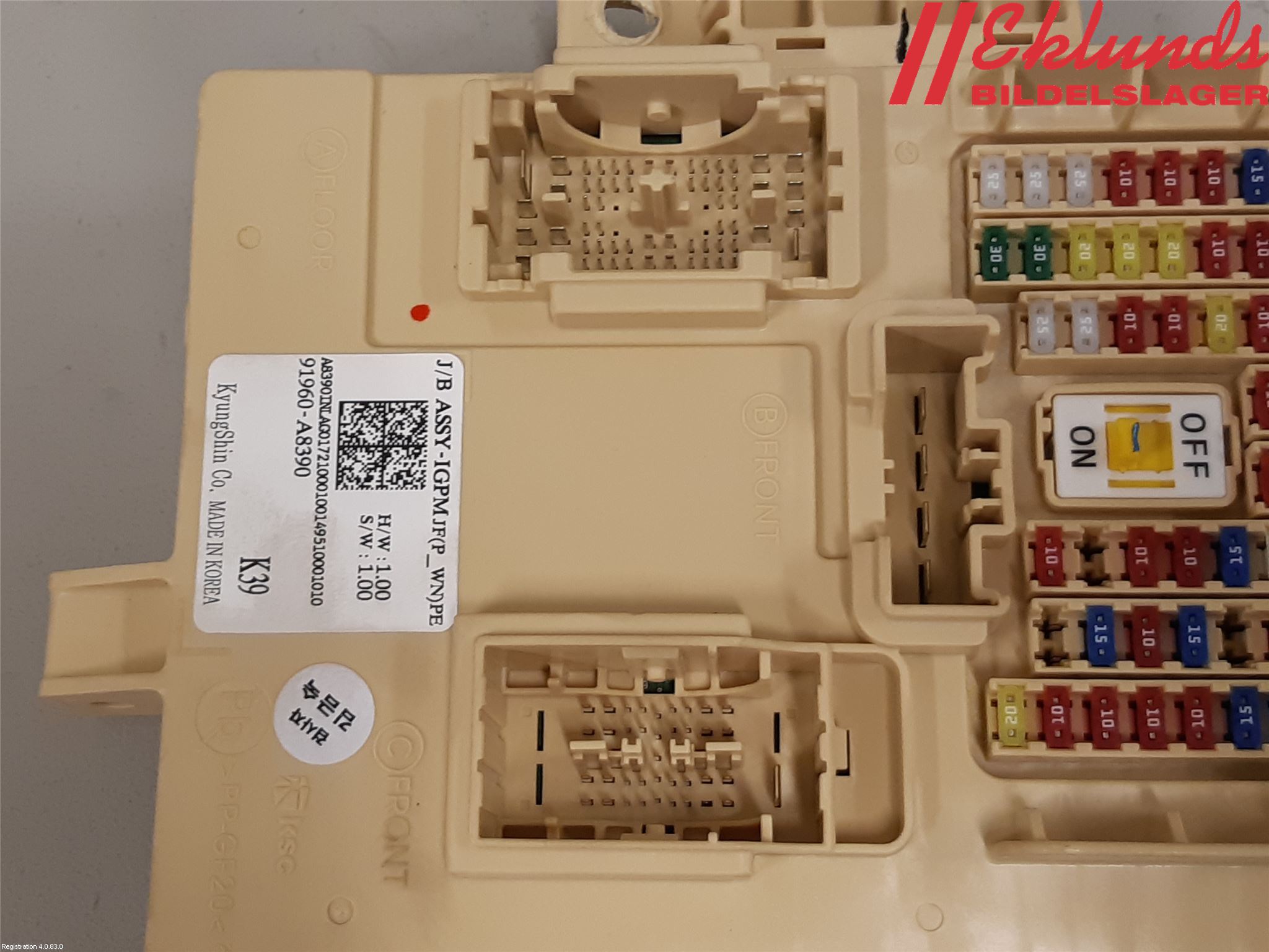 Kia OPTIMA 16-20 Säkringsdosa-Elcentral