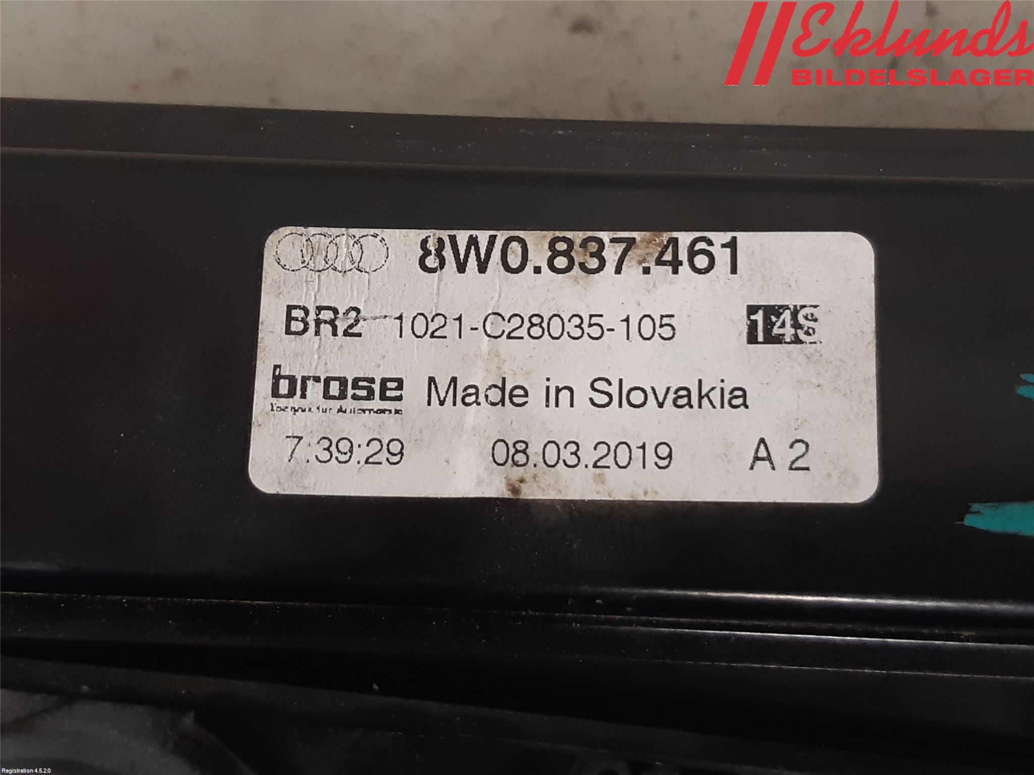 Audi A4/S4 B9 16-19 Fönsterhiss El Kompl