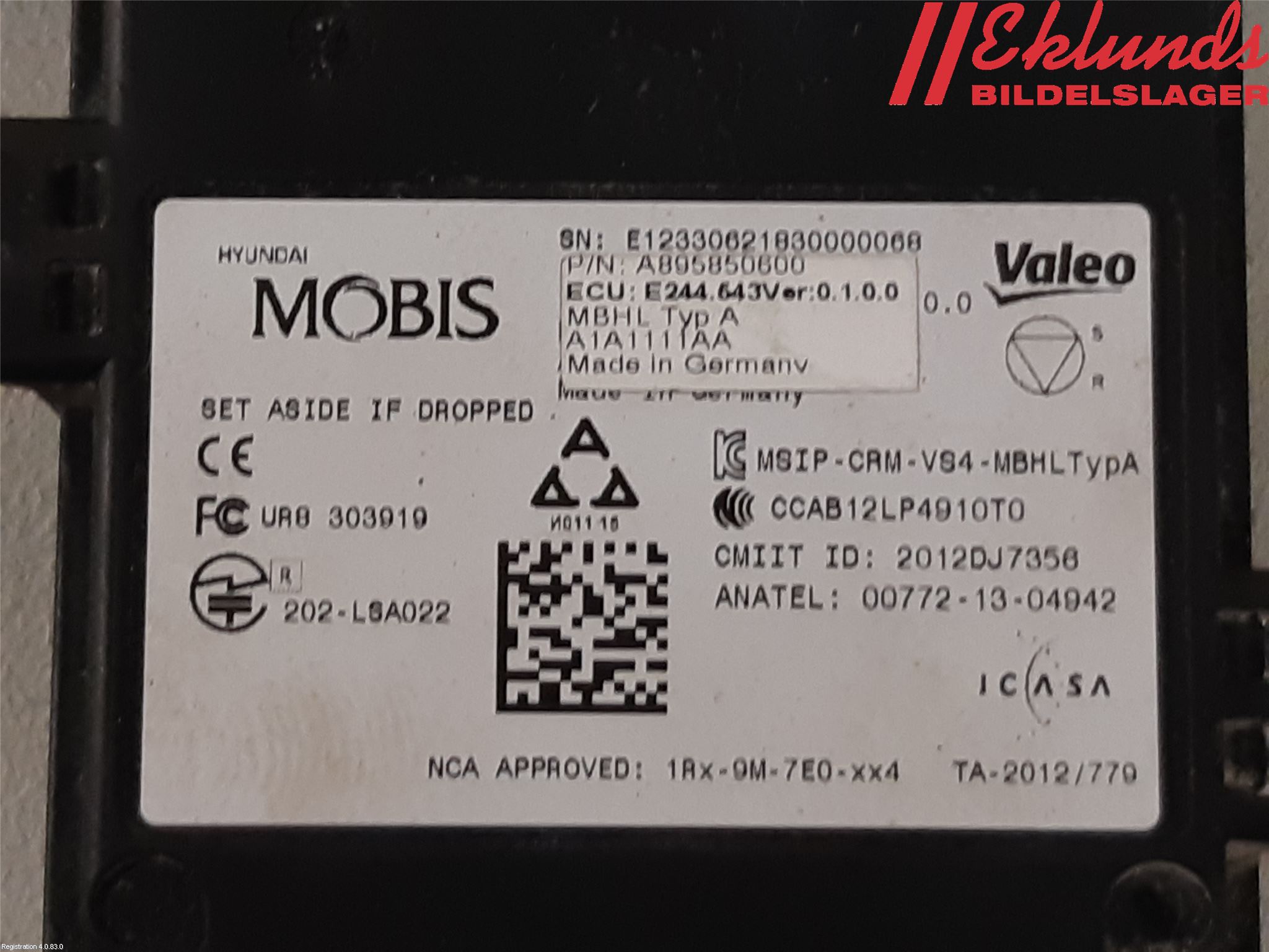 Kia OPTIMA 16-20 Sensor Aktivt Kollisionsskydd