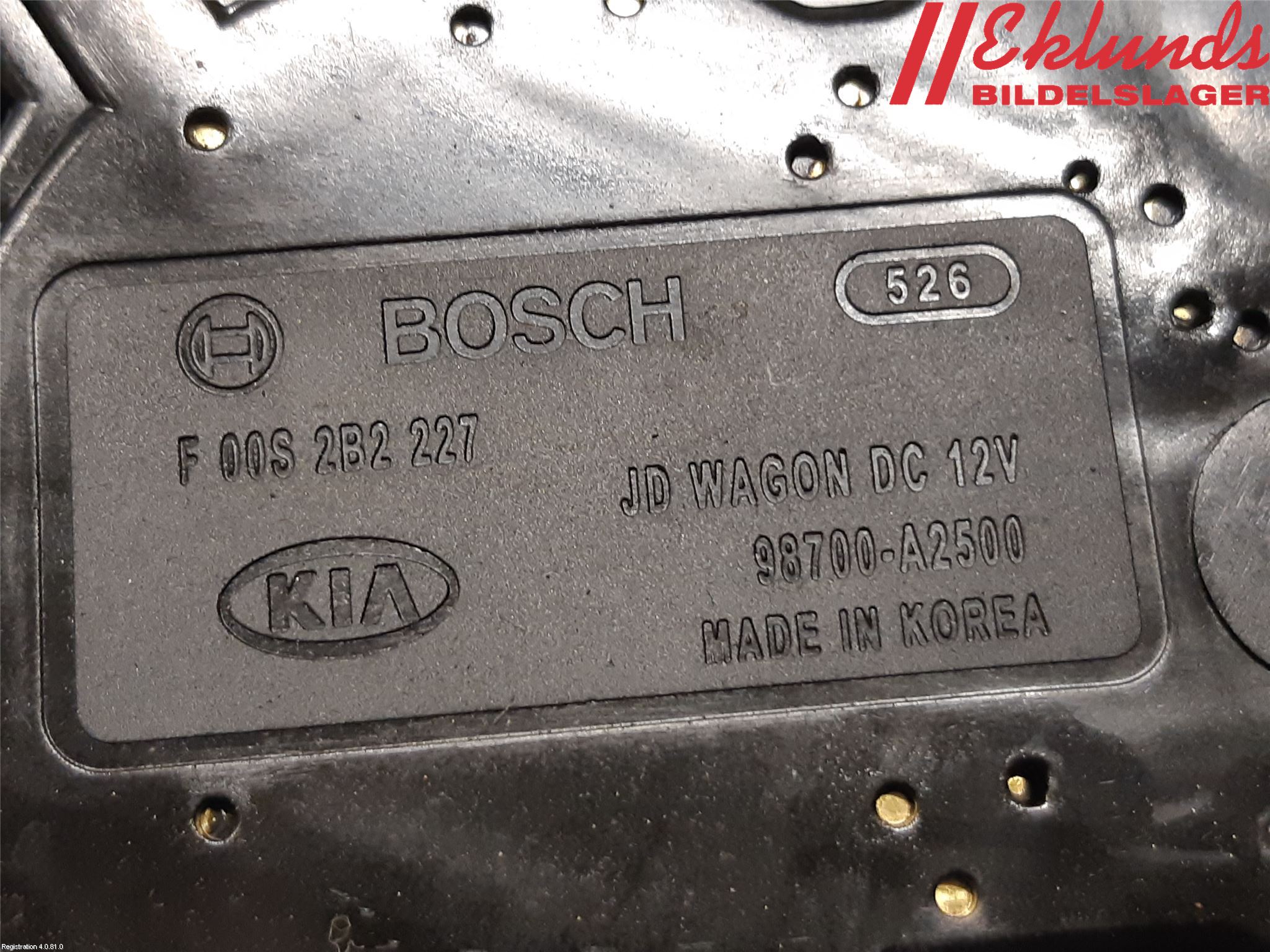 Kia CEED 12-18 Torkarmotor Baklucka