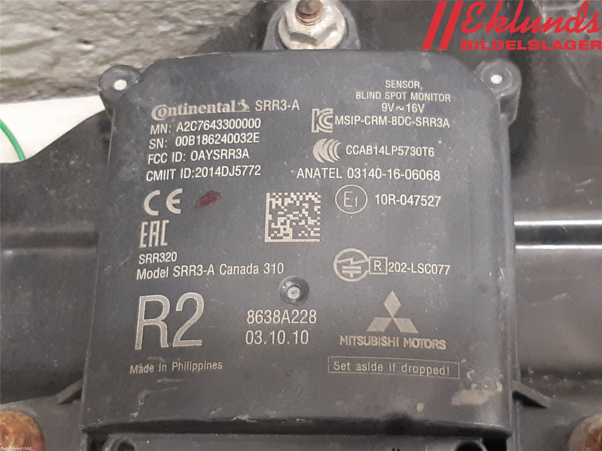 Mitsubishi OUTLANDER 13-21 Sensor Aktivt Kollisionsskydd