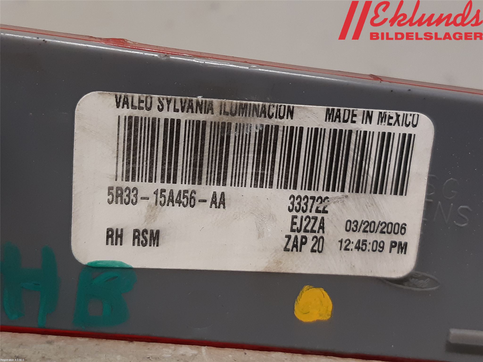 Ford MUSTANG V 05-14 Positionsljus Bak Hö