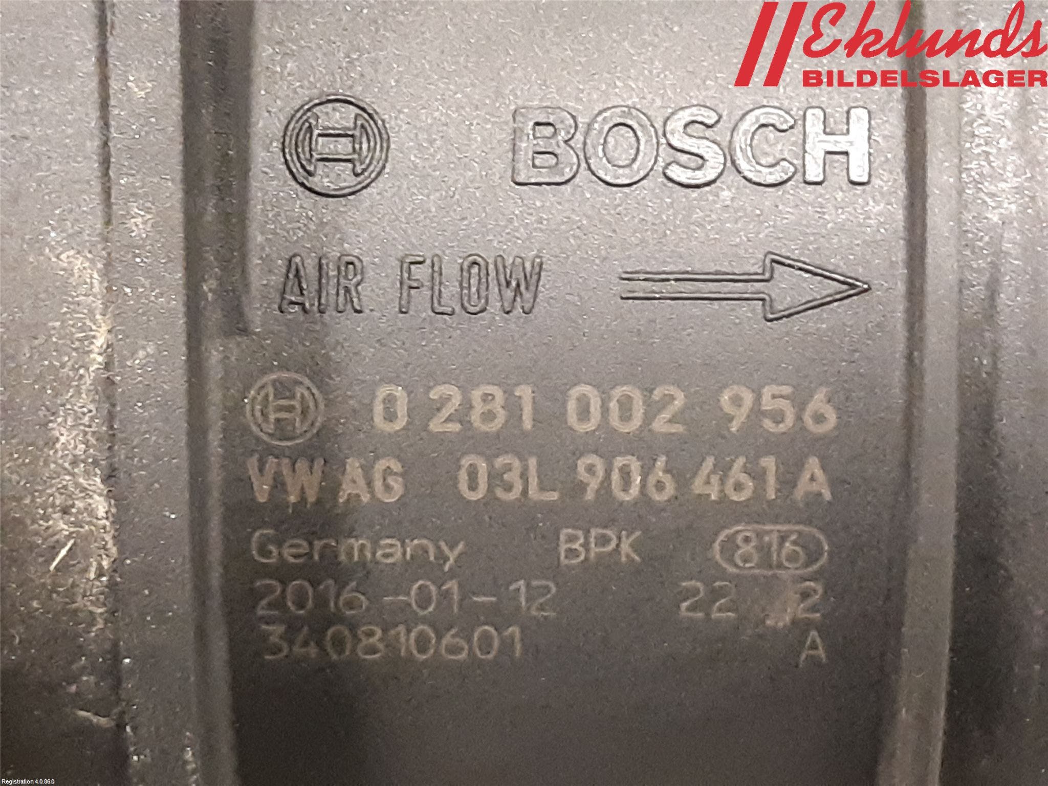 Volkswagen VW CADDY 16-20 Injluftmassamätare