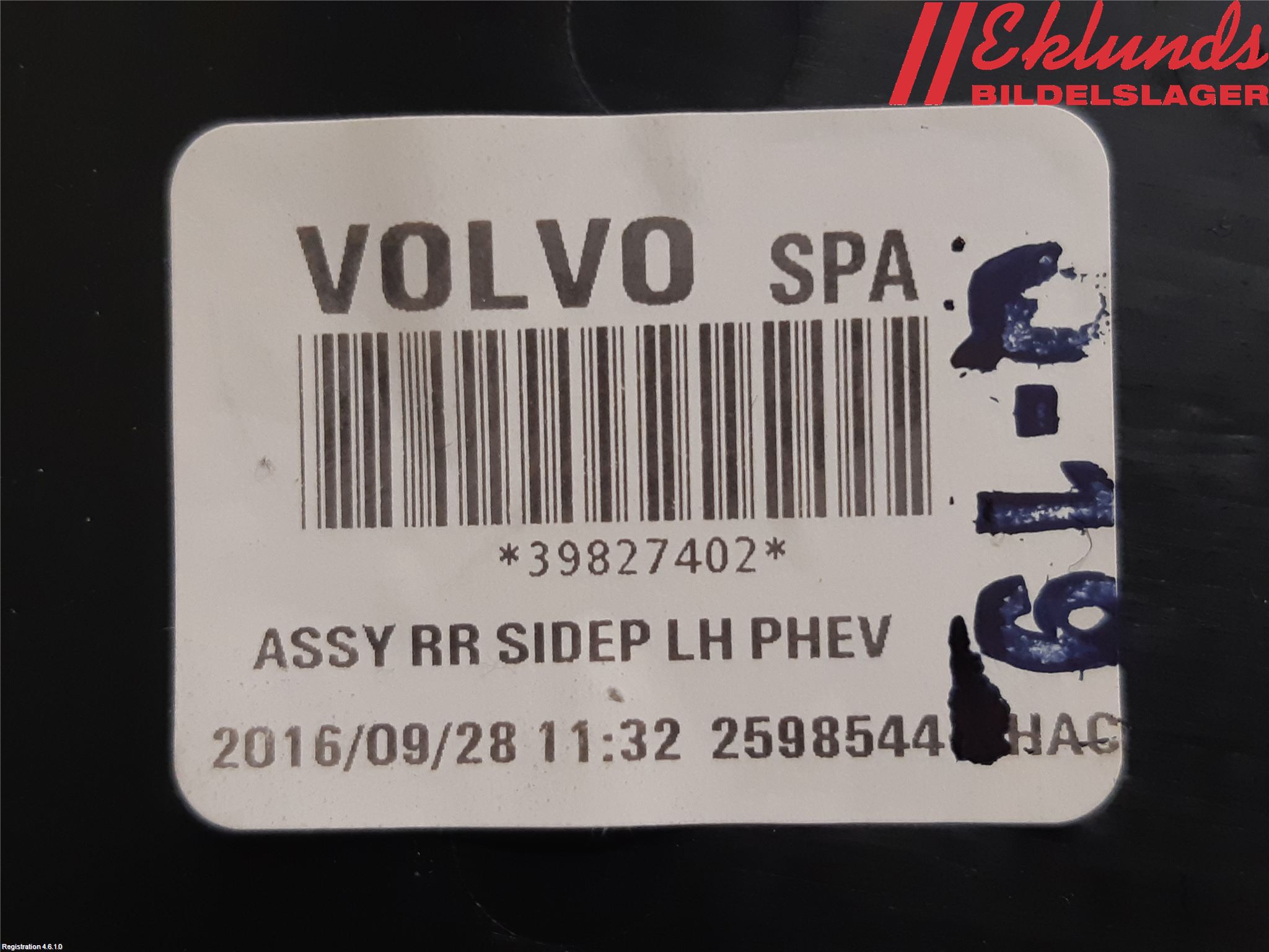 Volvo XC90/RECHARGE 16- Inr Tunnelfack