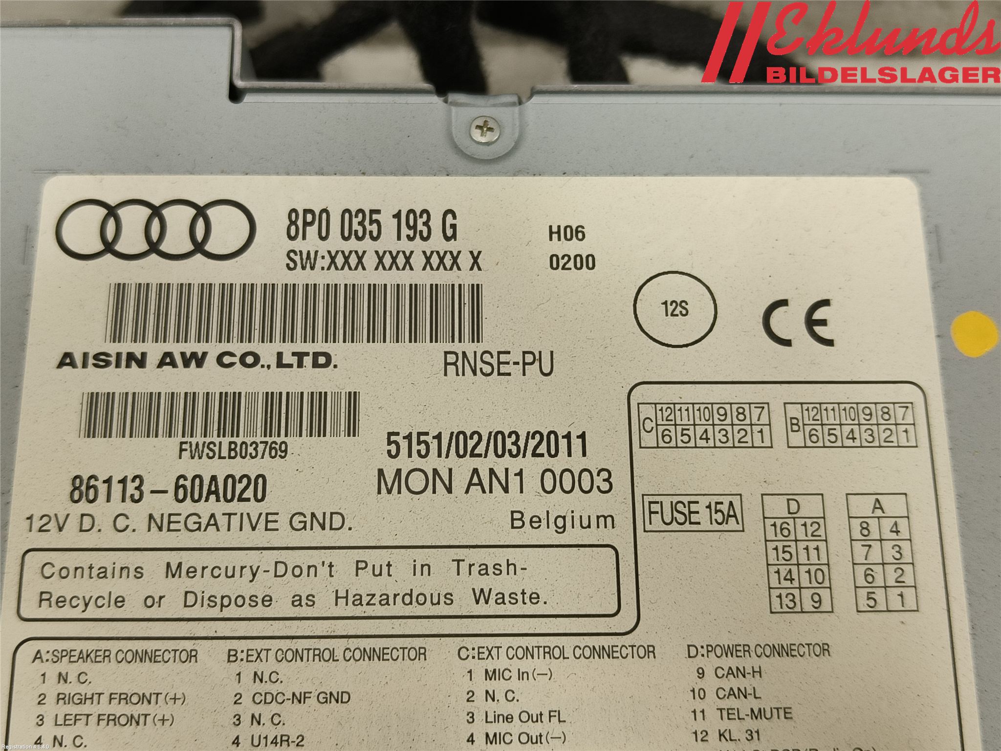 Audi A3/S3 05-13 Gps Navigator