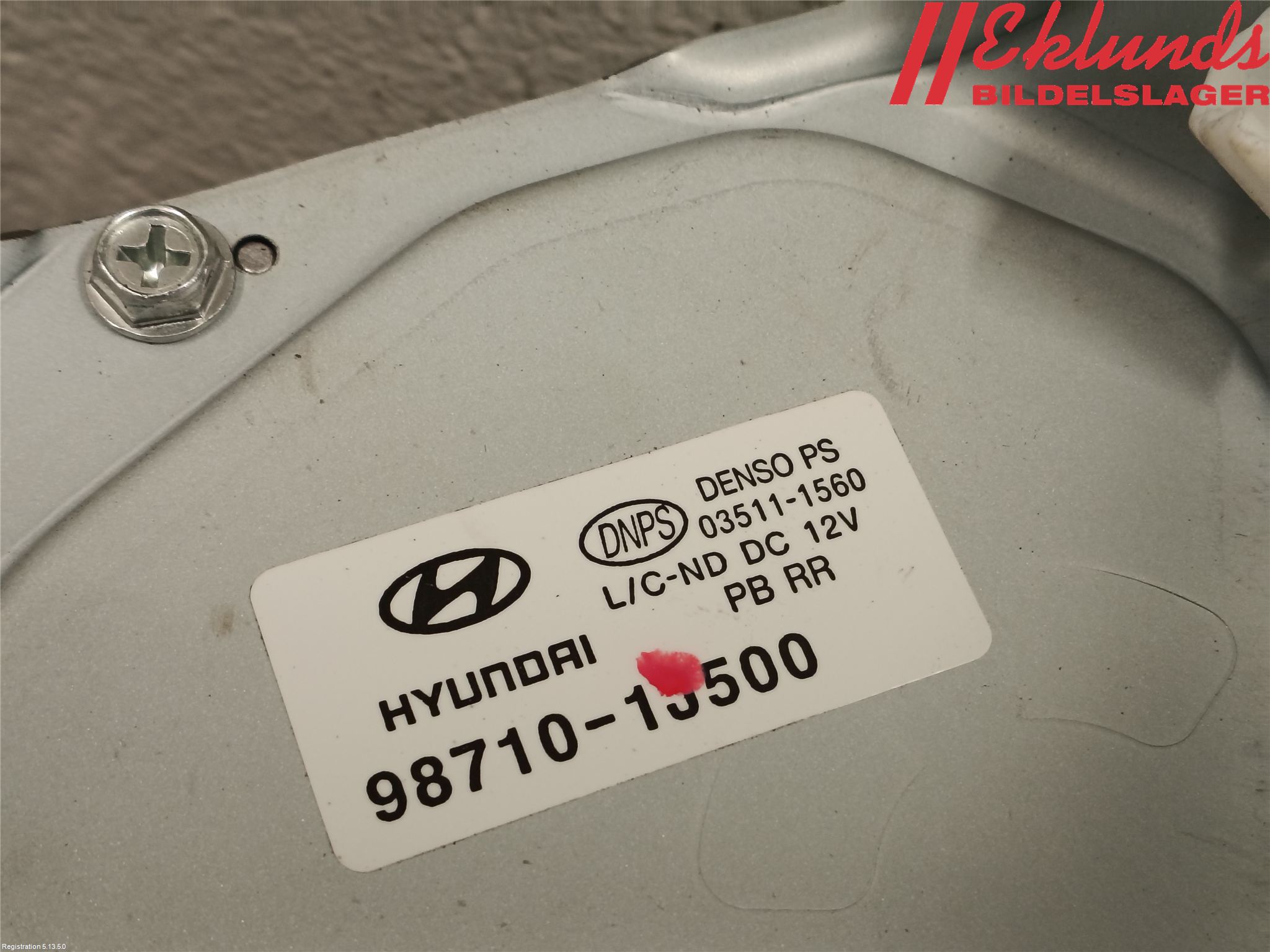 Hyundai i20 PB 09-14 Torkarmotor Baklucka