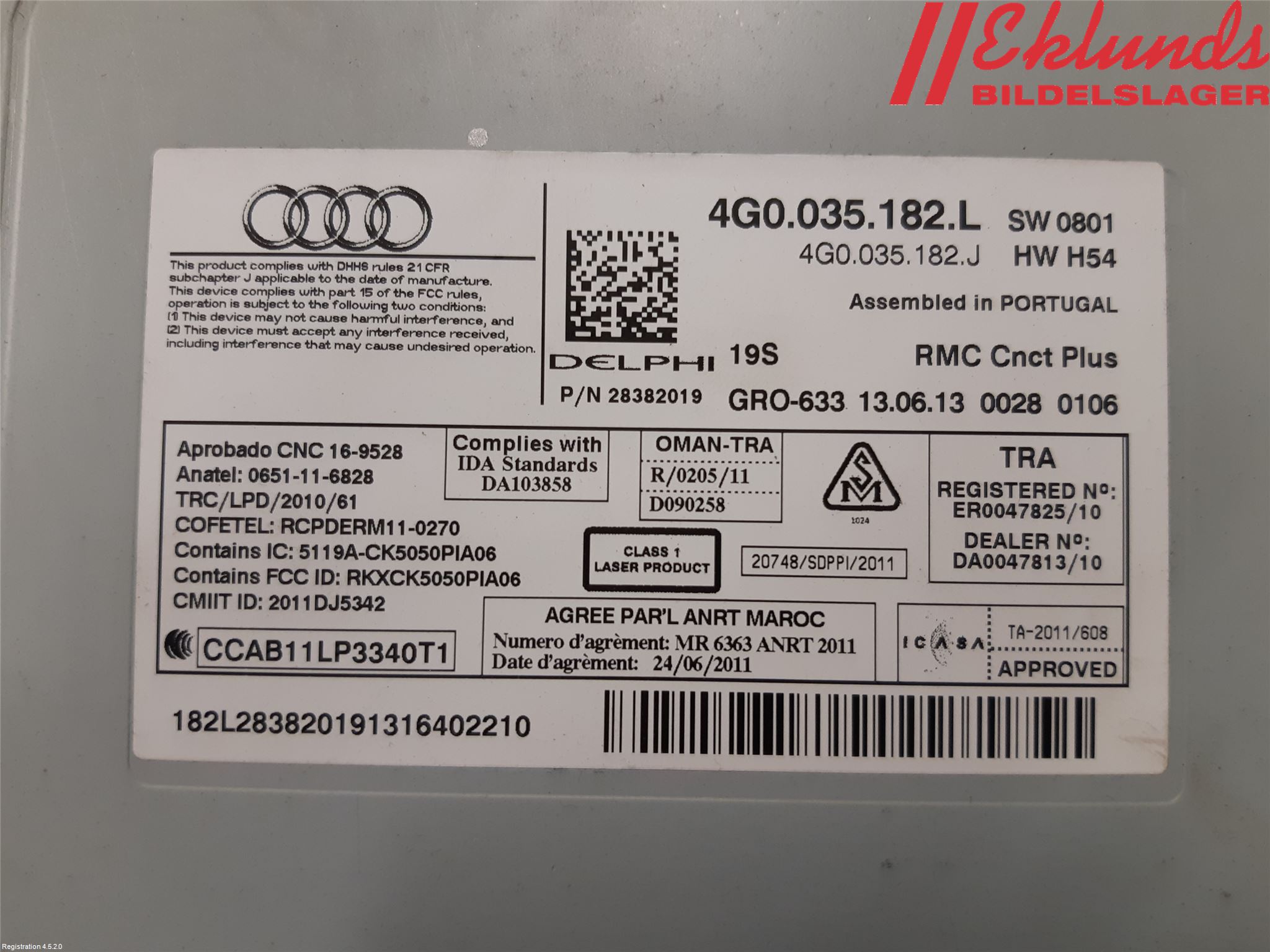 Audi A6/S6 4G 11-18 Cd Radio - Multimediapanel