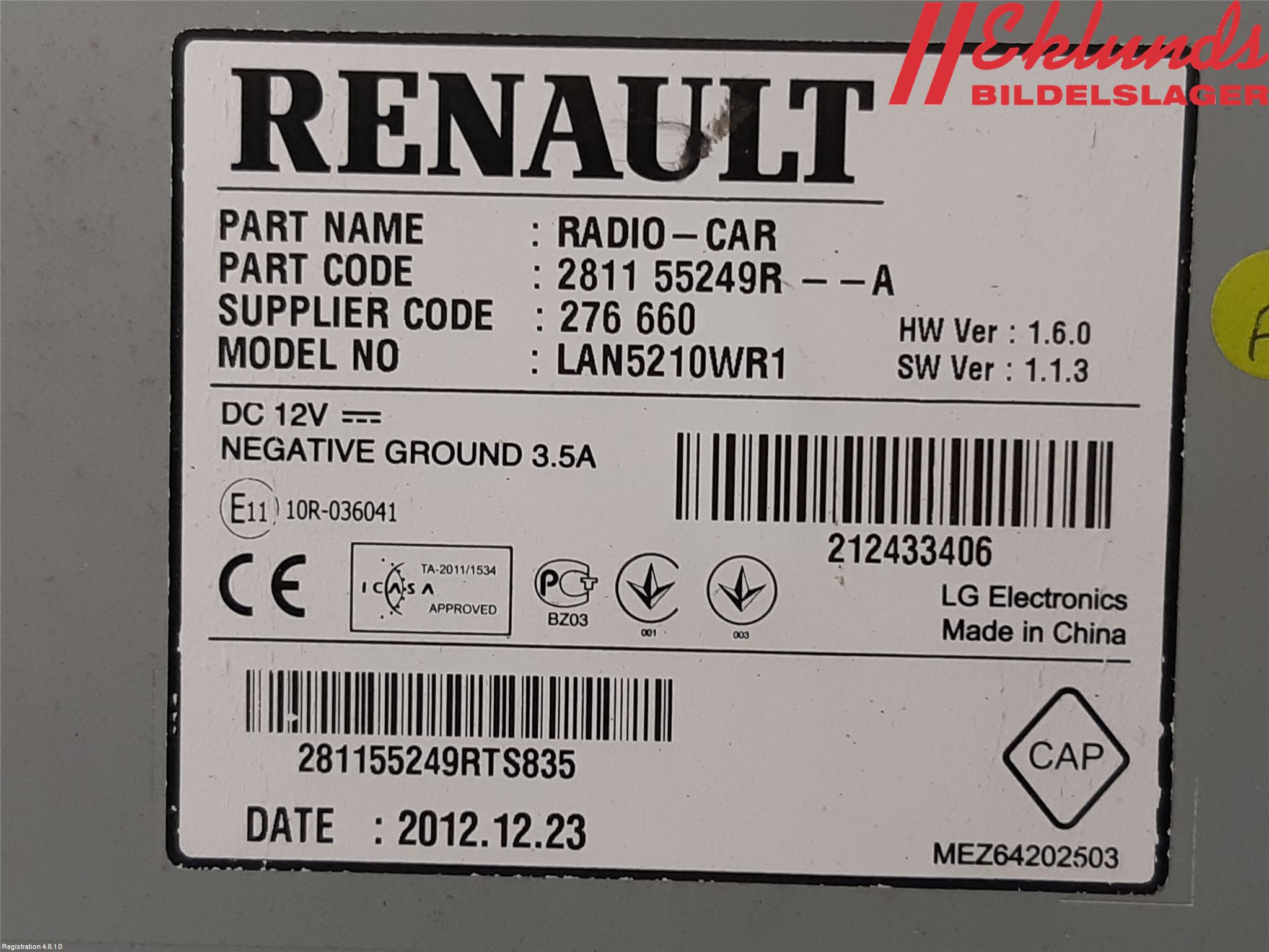 Renault CLIO IV 12-16 Cd Radio - Multimediapanel