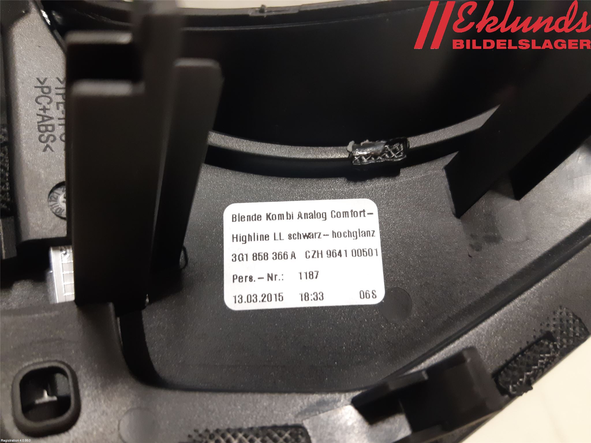 Volkswagen VW PASSAT 15-19 Instrumentsarg