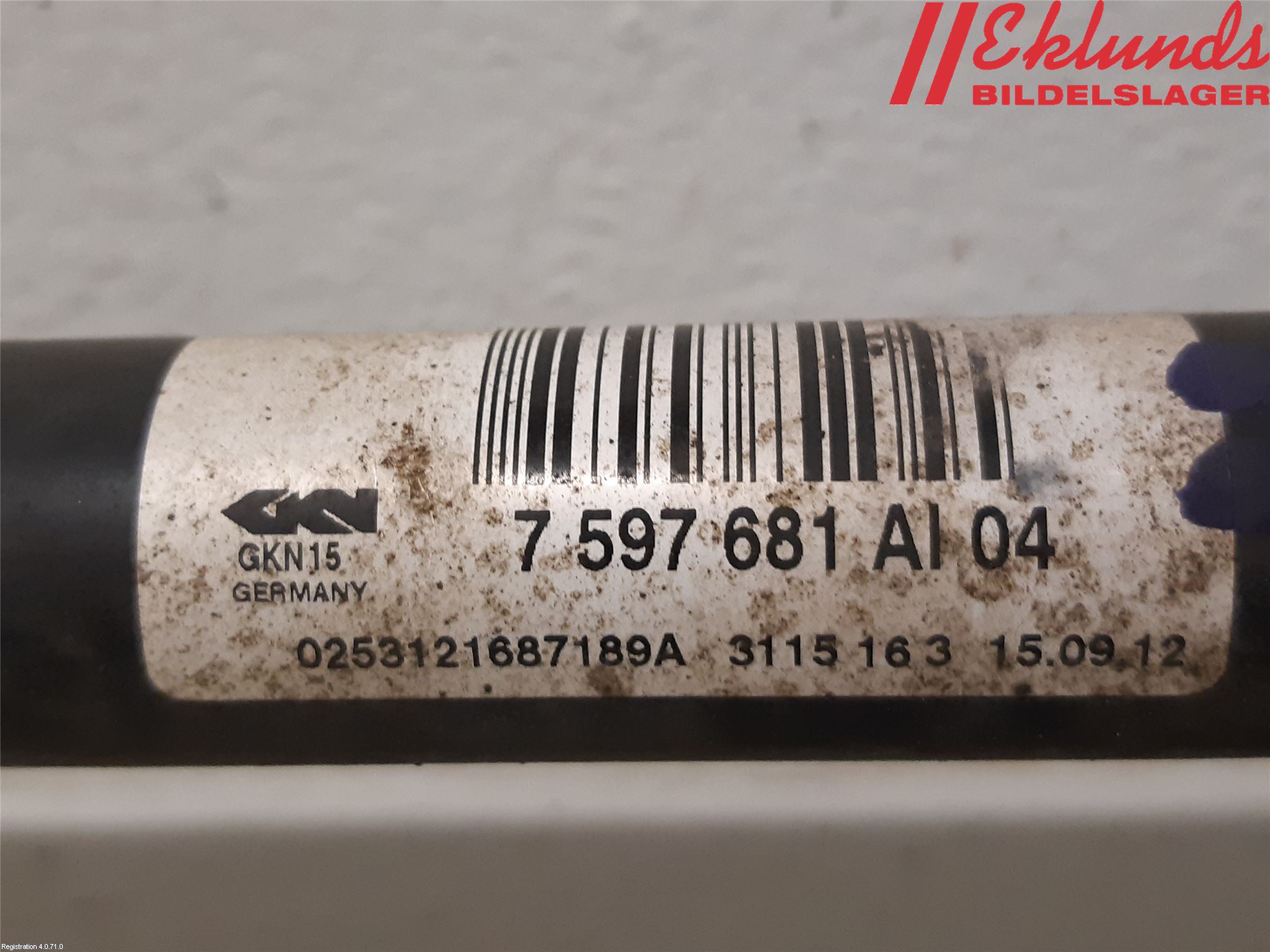 BMW 3 F30/F31/F80 12-19 Drivaxel Bak Vänster
