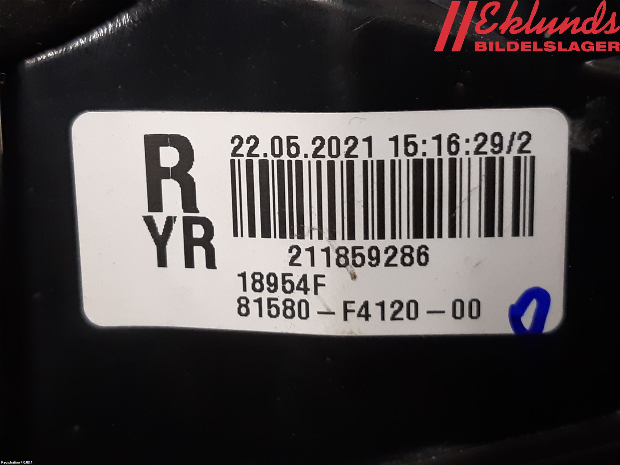 Toyota C-HR 16-23 Bakljus Lucka Hö