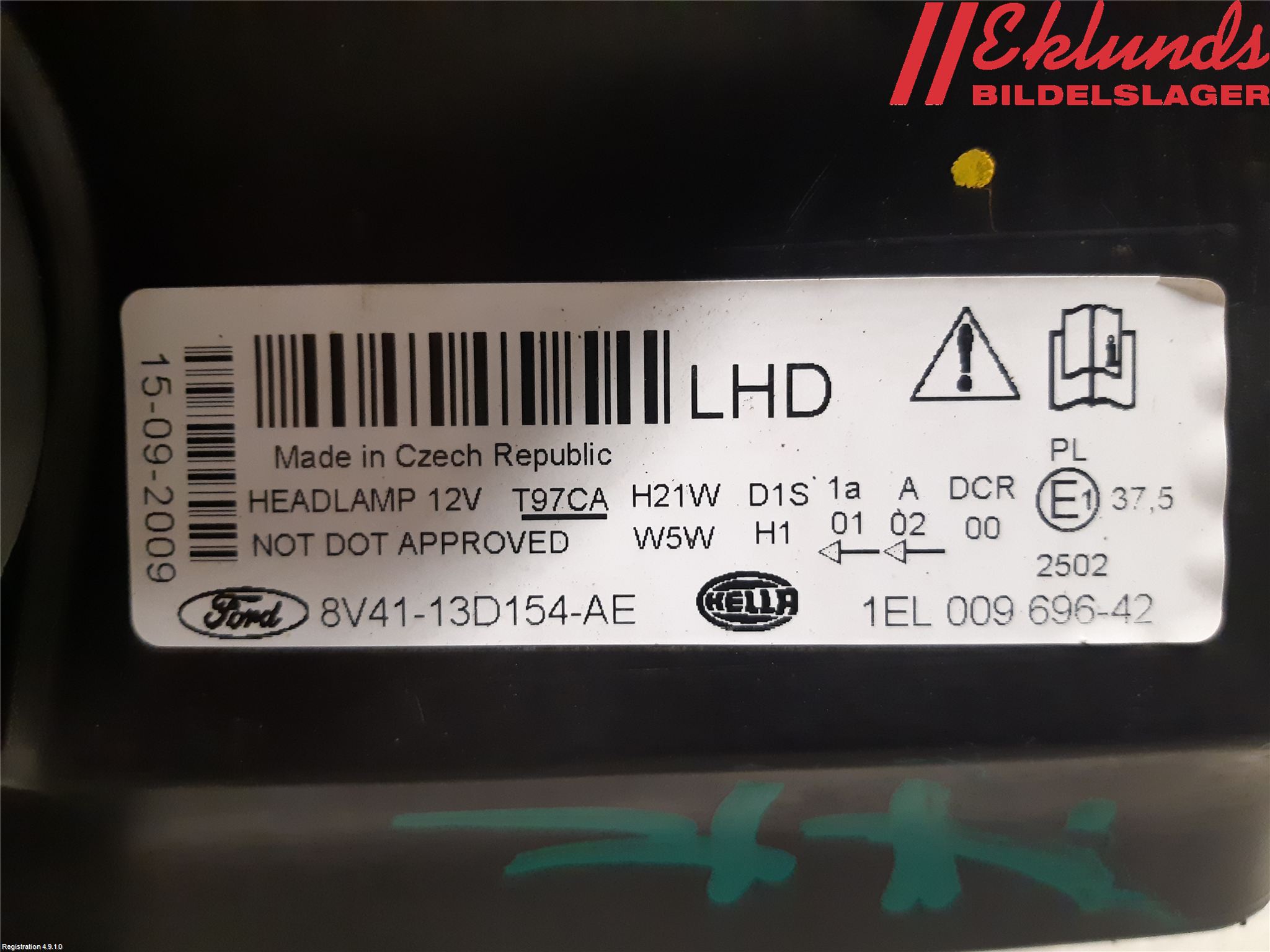 Ford KUGA 08-12 Strålkastare Höger