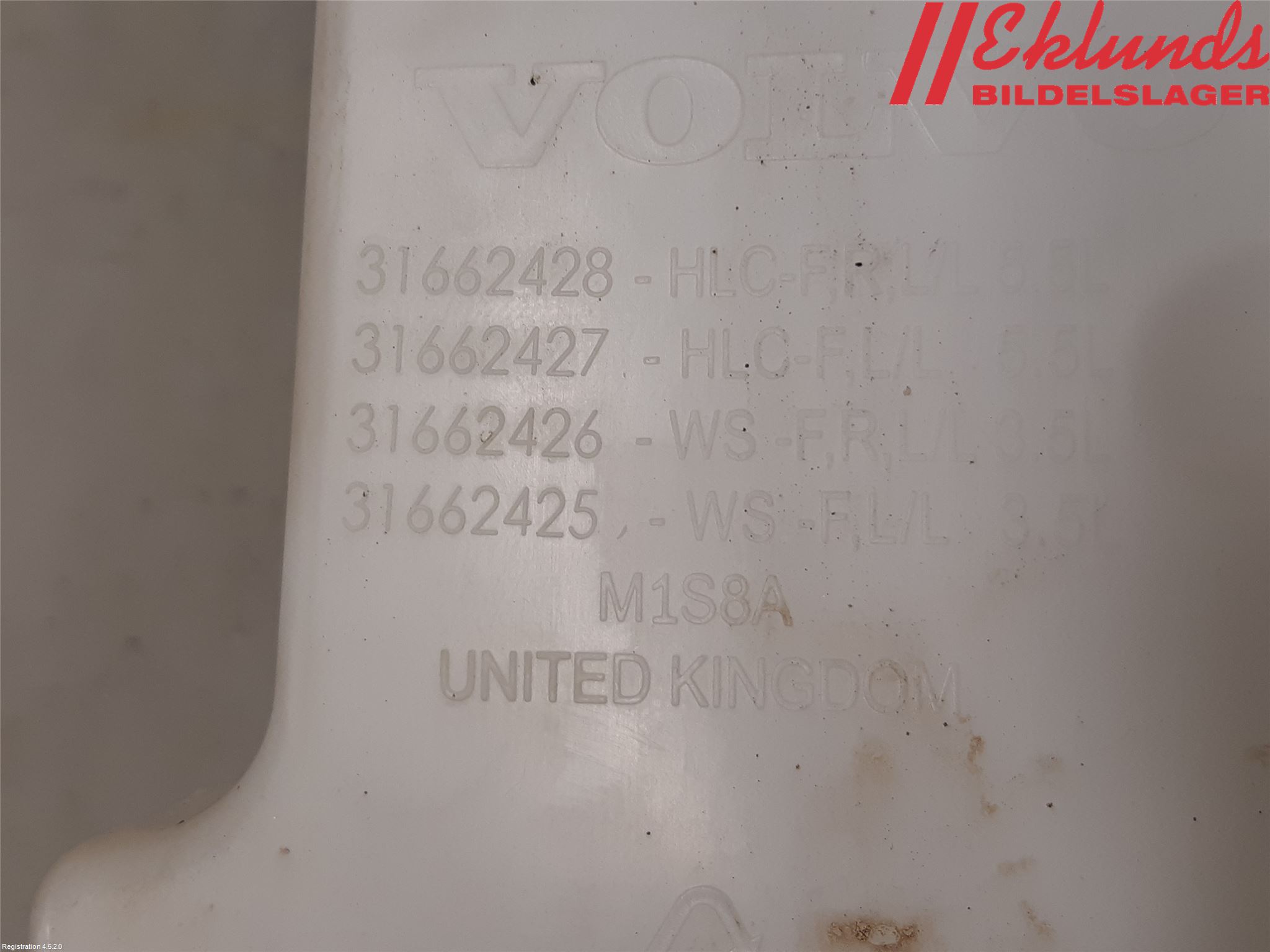 Volvo V90 CROSS COUNTRY 17->> Spolartank Vindruta-Strål