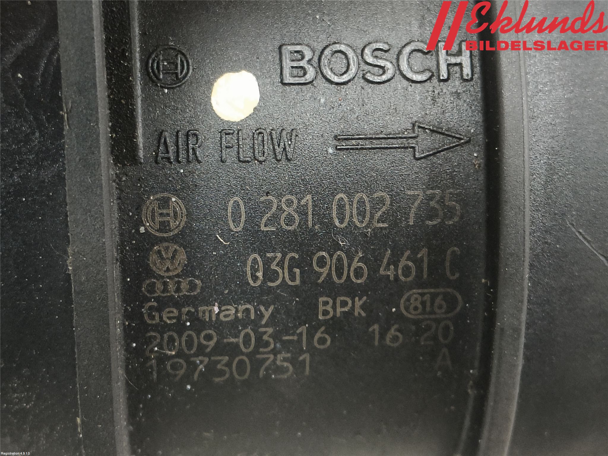 Audi A4/S4 08-11 Injluftmassamätare