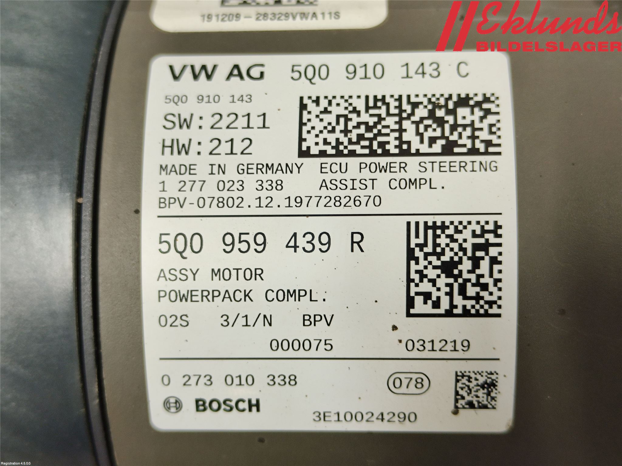 Volkswagen VW PASSAT 20-24 Styrväxel Servo -Snäcka