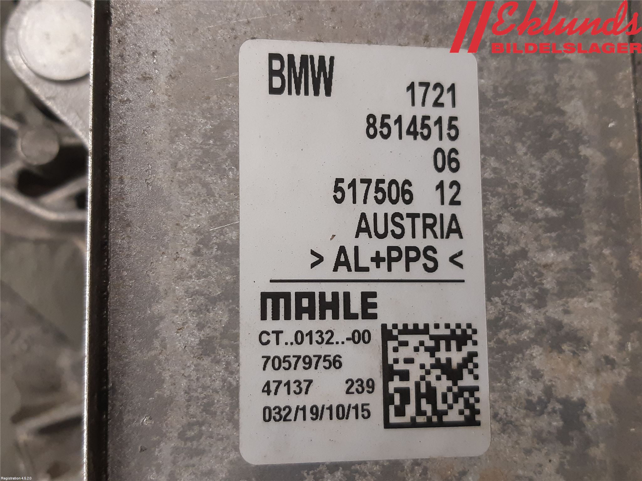 BMW 5 F10/F11/F18 09-17 Oljekylare Automat