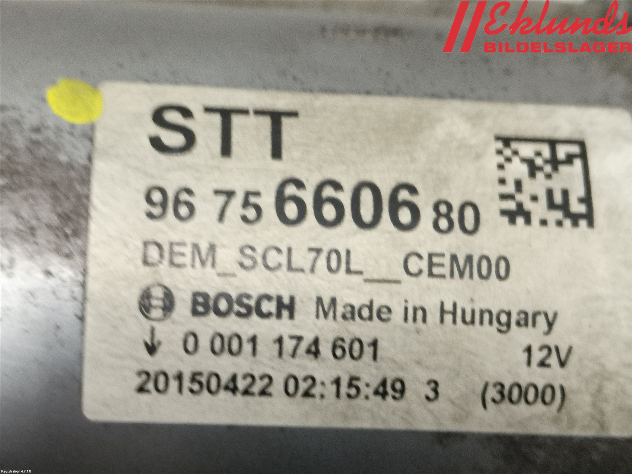 Peugeot PARTNER 16-18 Startmotor Diesel