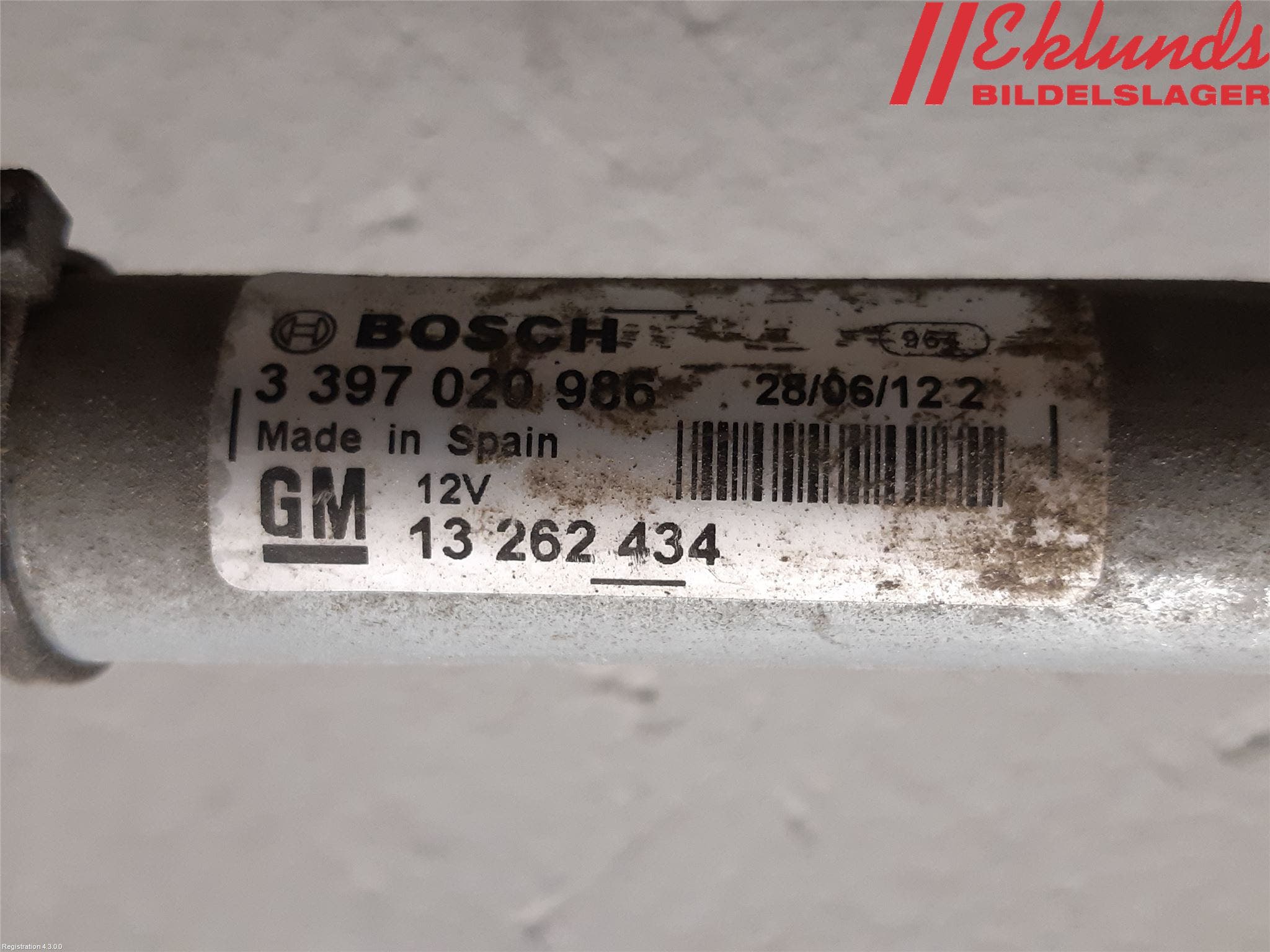 Opel ASTRA J 10-15 Torkarmekanism Vindruta