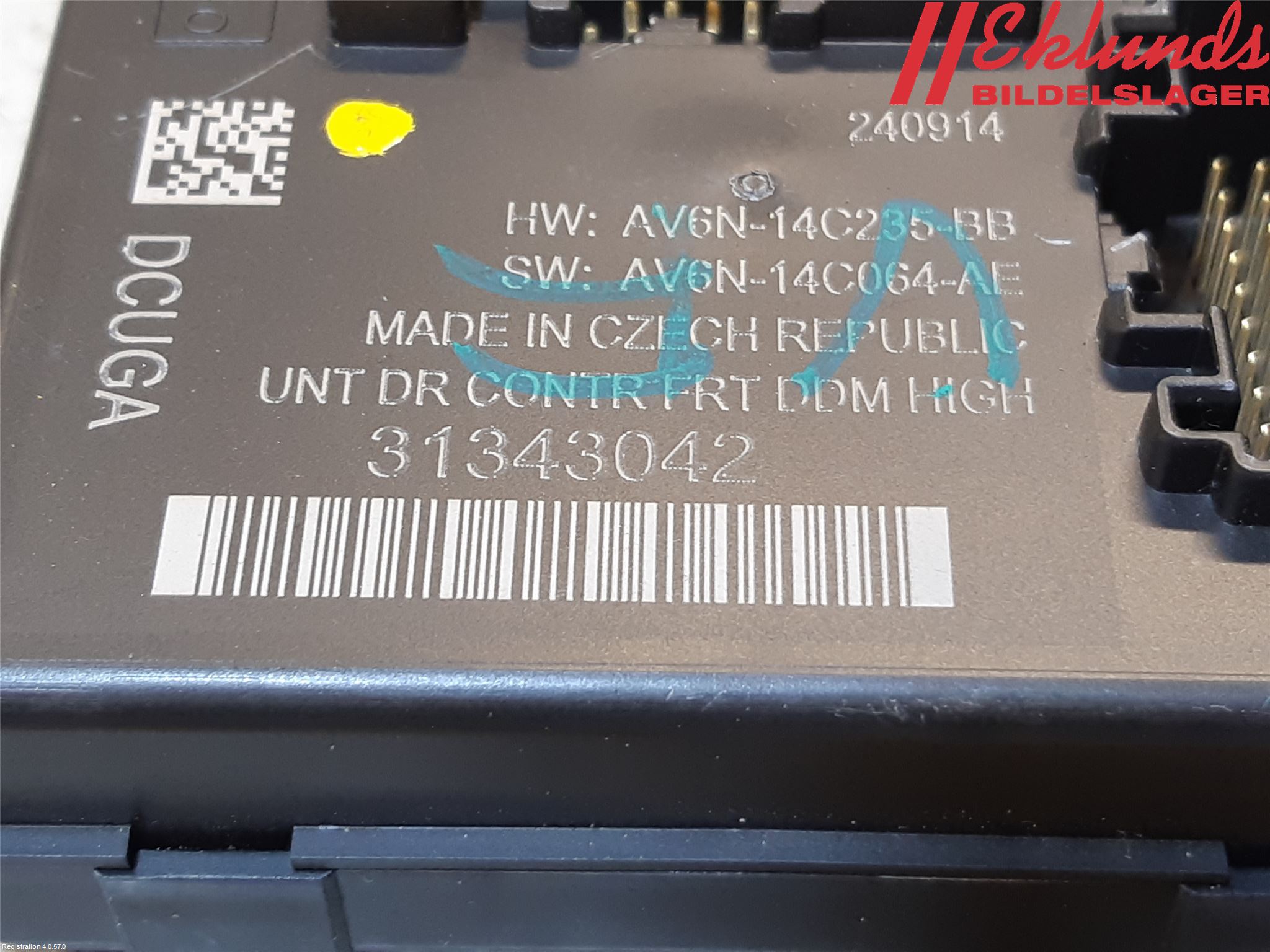 Volvo V60 14-18 Styrenhet Dörr