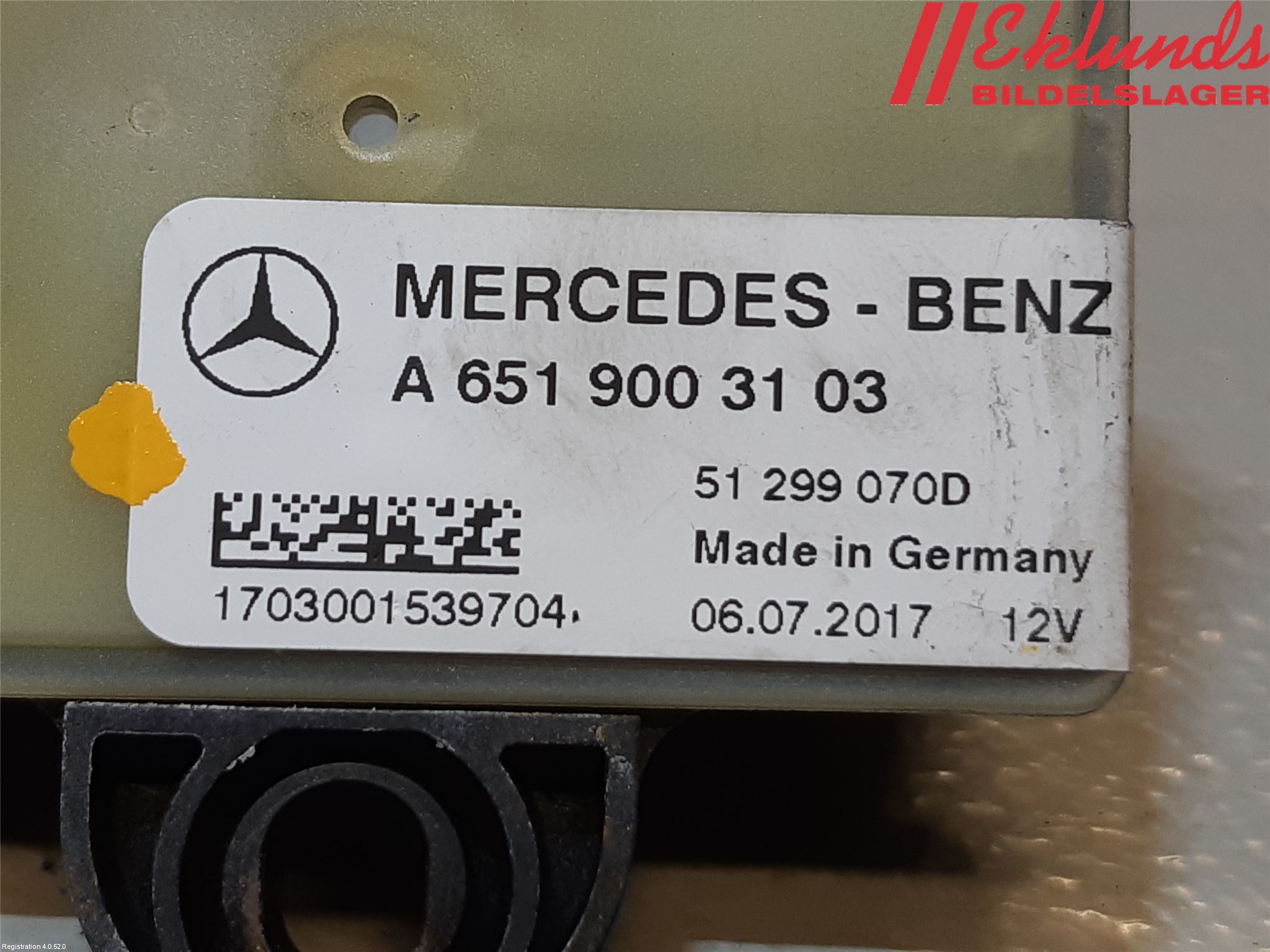 Mercedes-Benz MB VITO/V-KLASS (W640,W447,W448) 14- Relä Glödning Diesel
