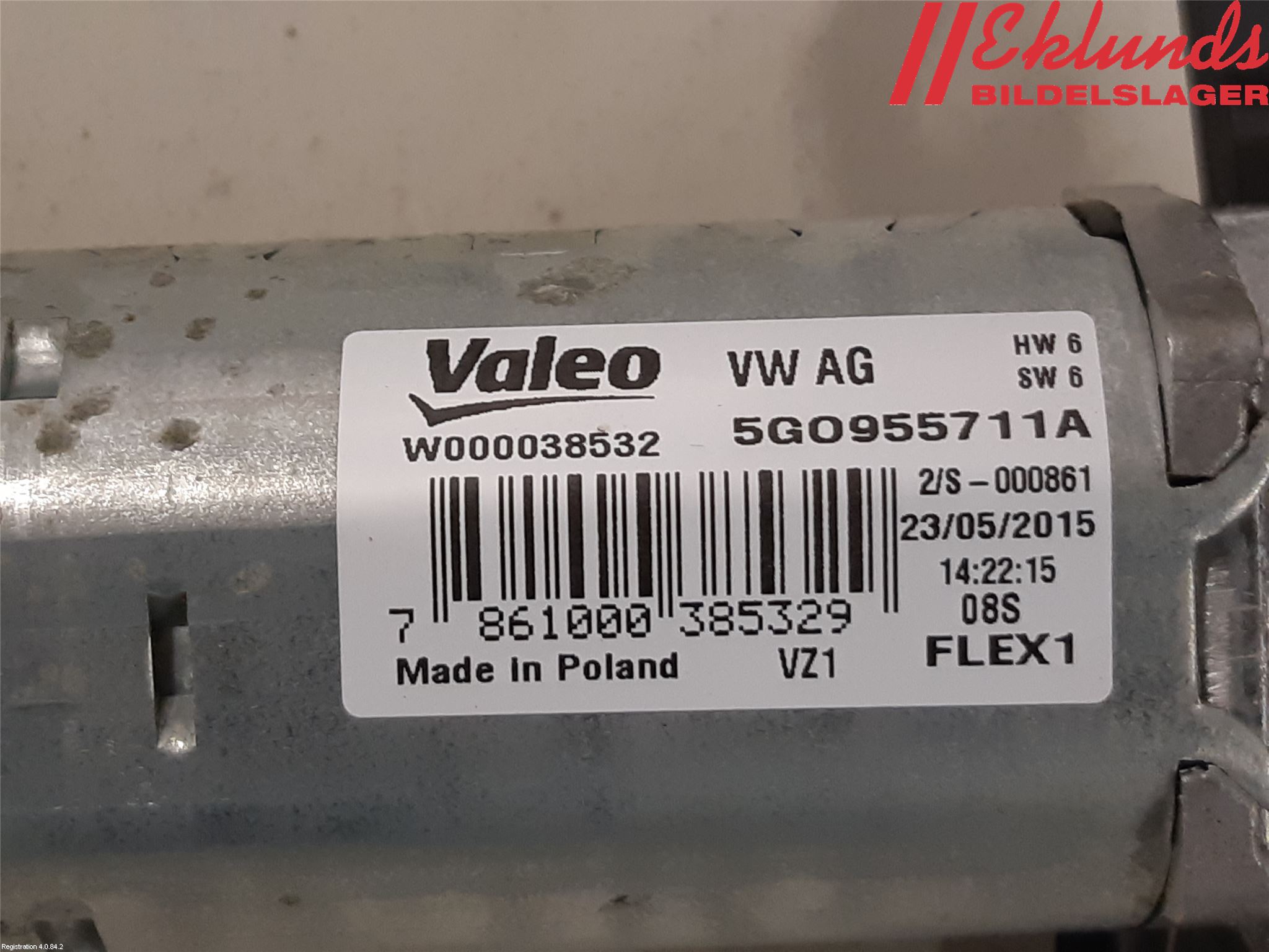 Volkswagen VW GOLF / E-GOLF VII 13-20 Torkarmotor Baklucka