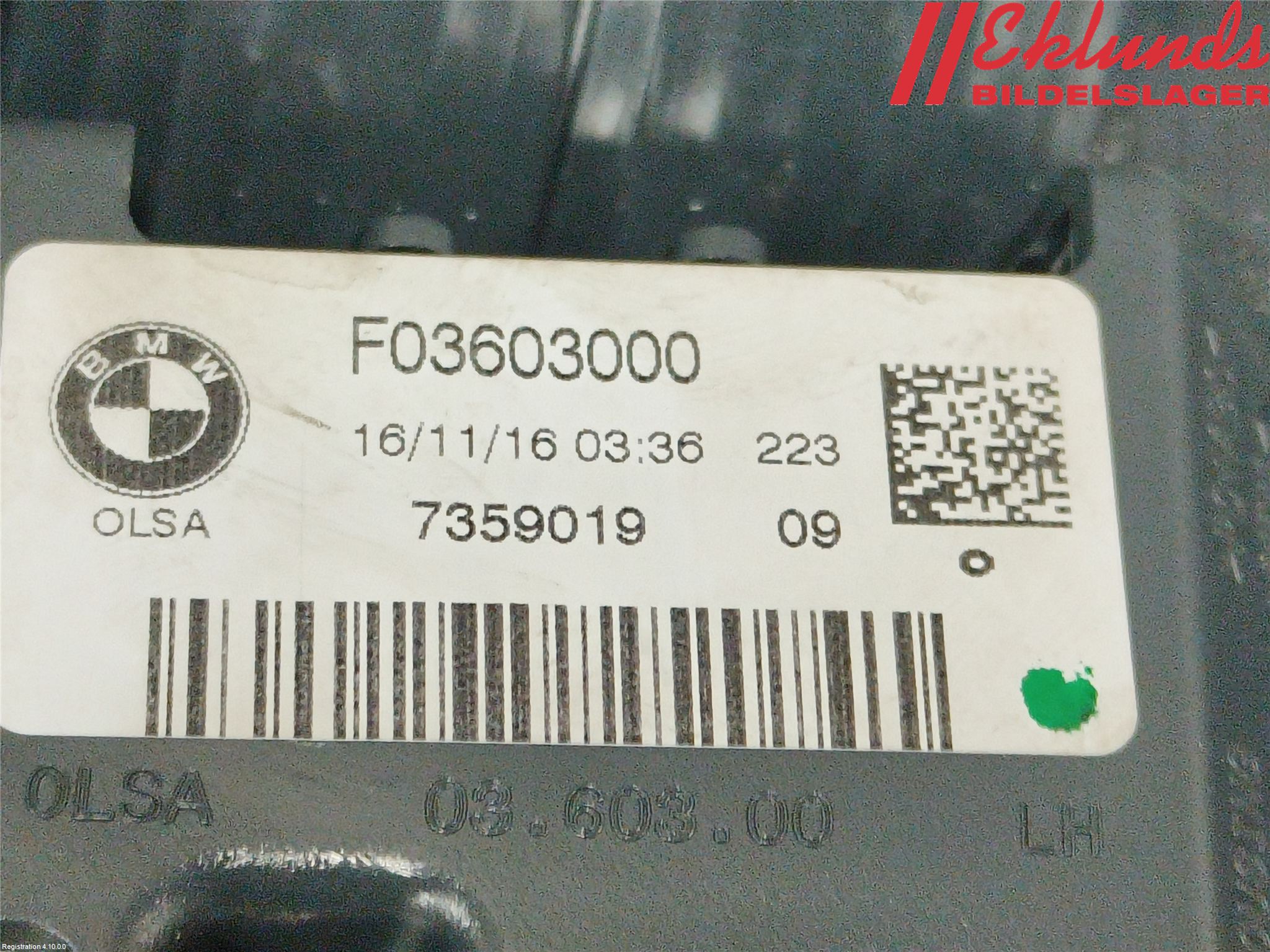 BMW 1 F20/F21 11-19 Bakljus Lucka Vä