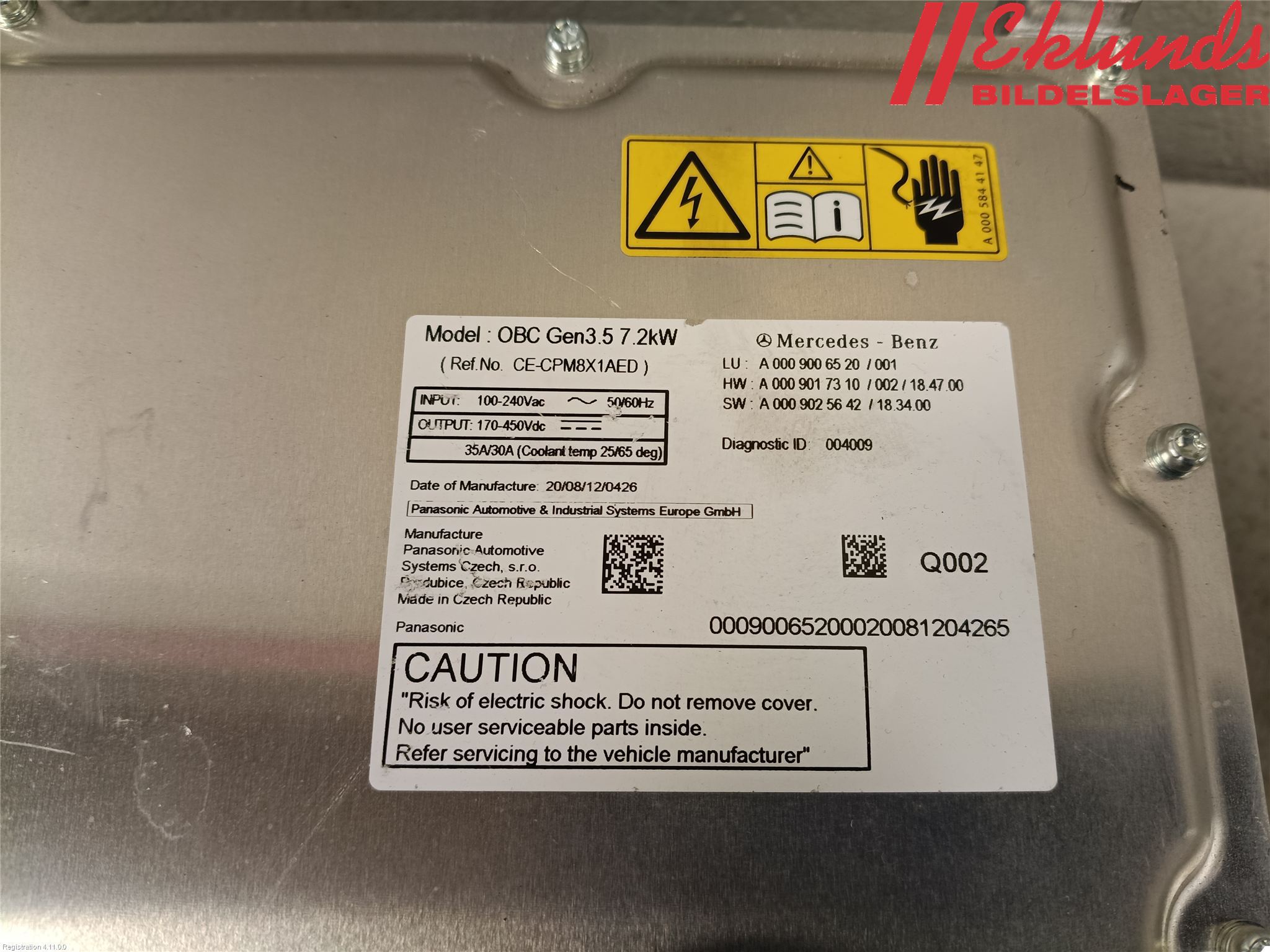Mercedes-Benz MB CLA-KLASS (C118/X118) 19- Batteriladdare Högspänning