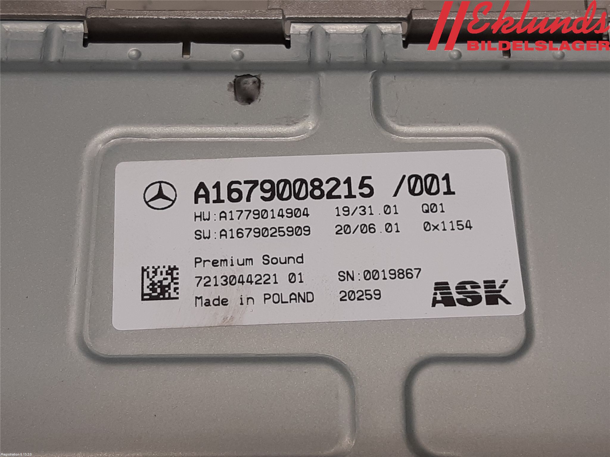 Mercedes-Benz MB EQC (N293) 20- Radio-Stereo Förstärkare