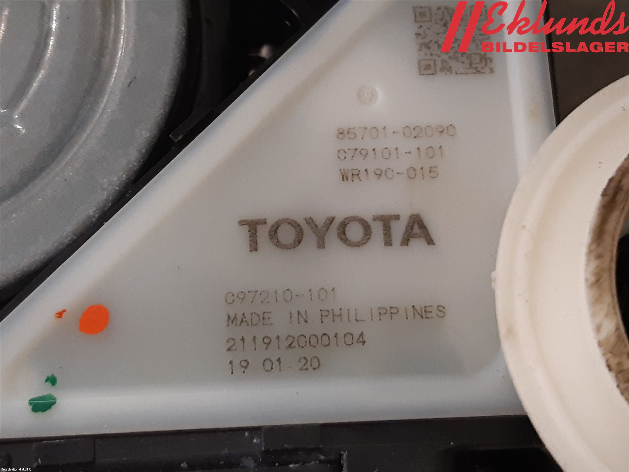 Toyota COROLLA 19- Fönsterhiss El Kompl