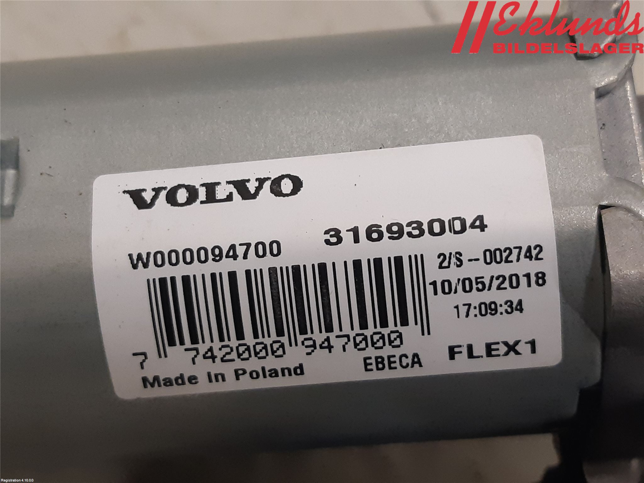 Volvo V60 19- Torkarmotor Baklucka
