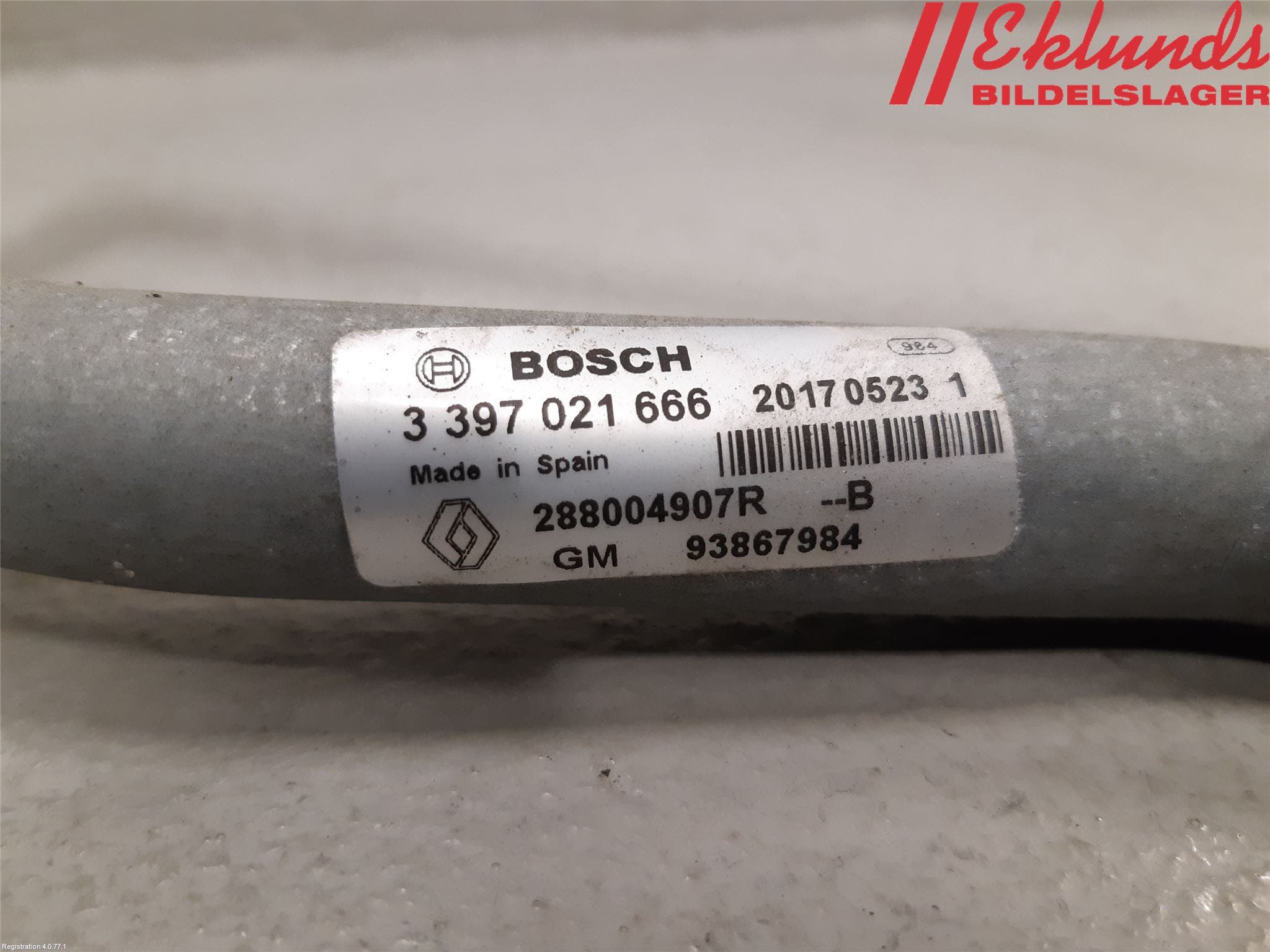 Opel VIVARO 15-19 Torkarmekanism Vindruta