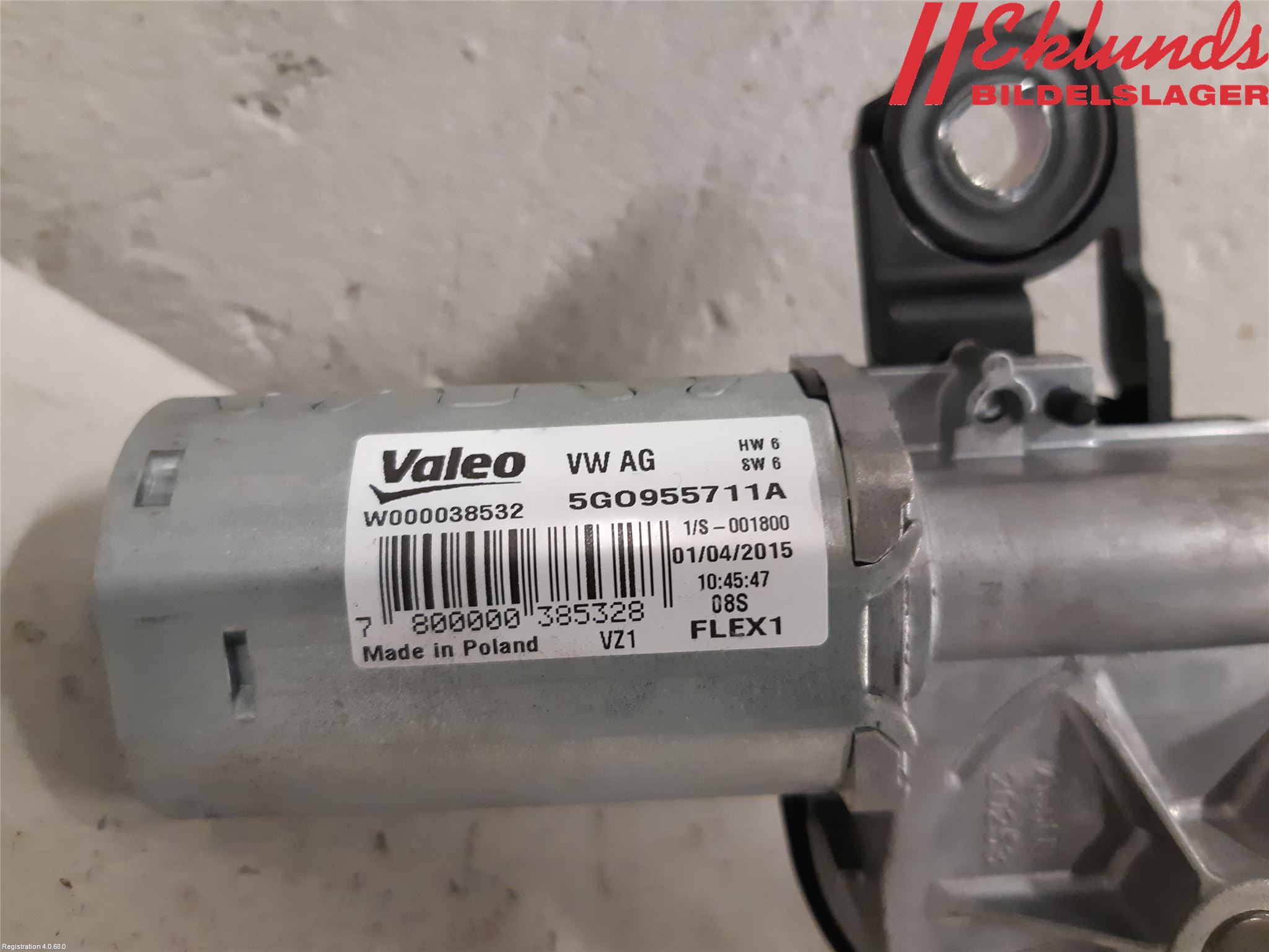 Volkswagen VW PASSAT 15-19 Torkarmotor Baklucka