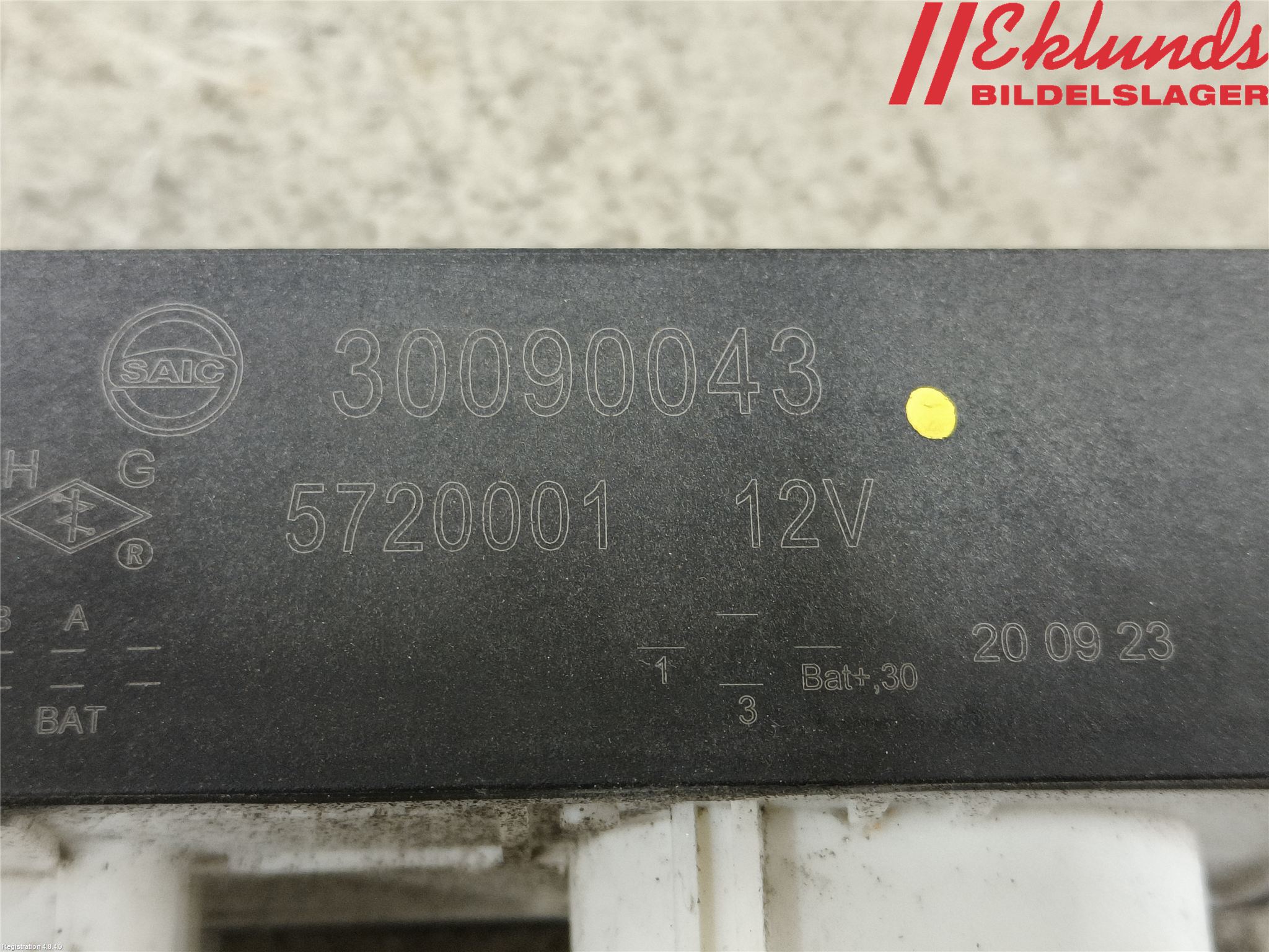 MG ZS EV 20- Relä Övrigt