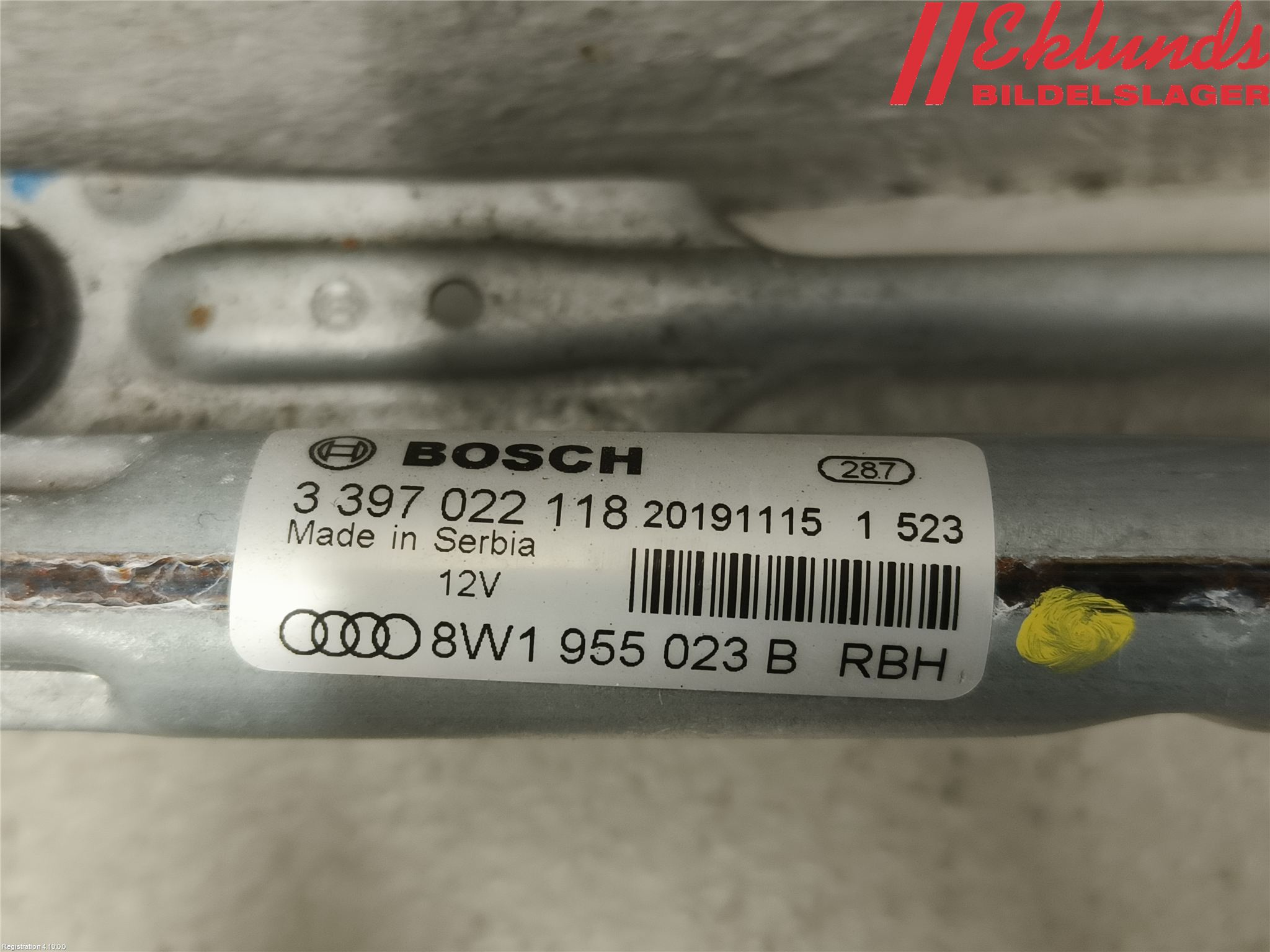 Audi A4/S4 B9 20- Torkarmekanism Vindruta