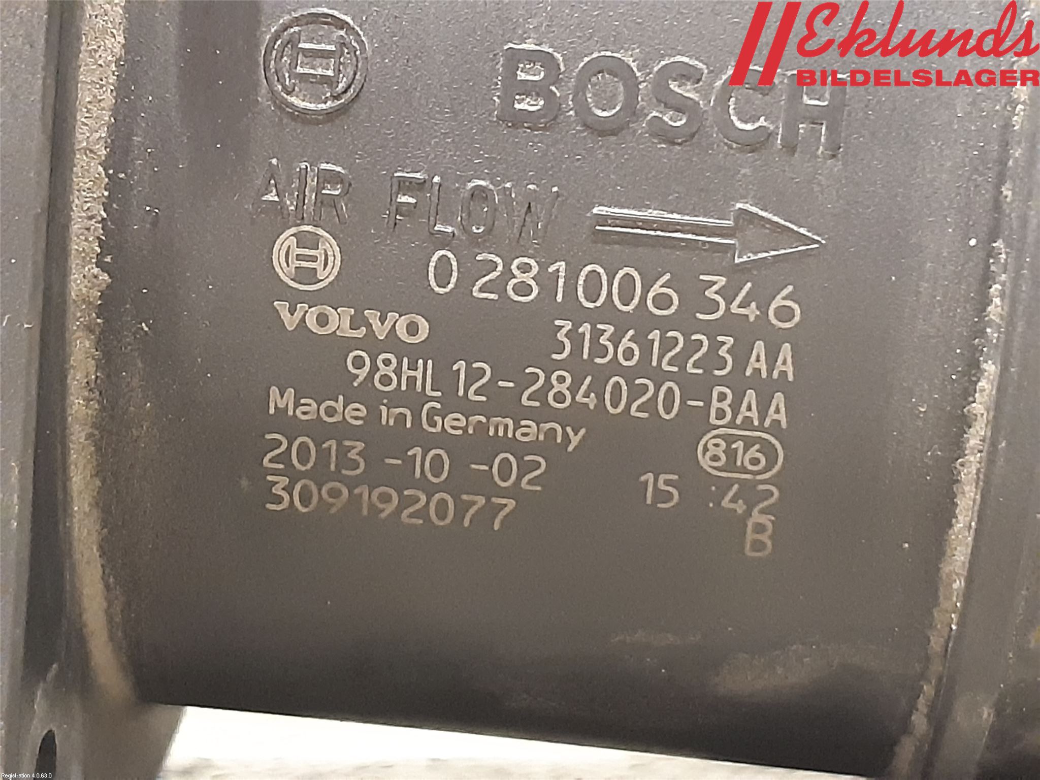 Volvo V60 14-18 Injluftmassamätare