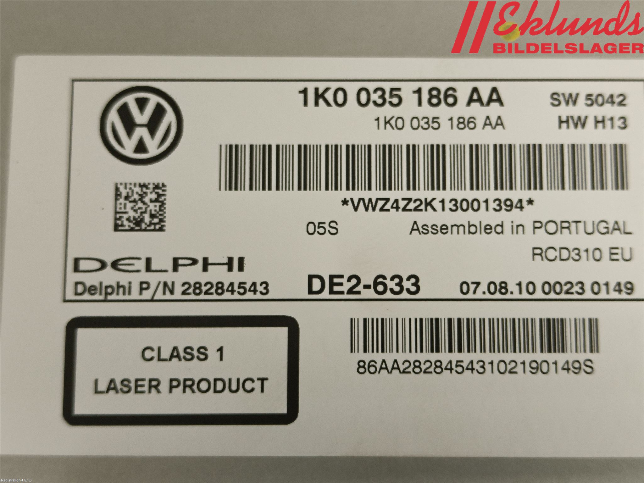 Volkswagen VW GOLF VI 09-13 Cd Radio - Multimediapanel