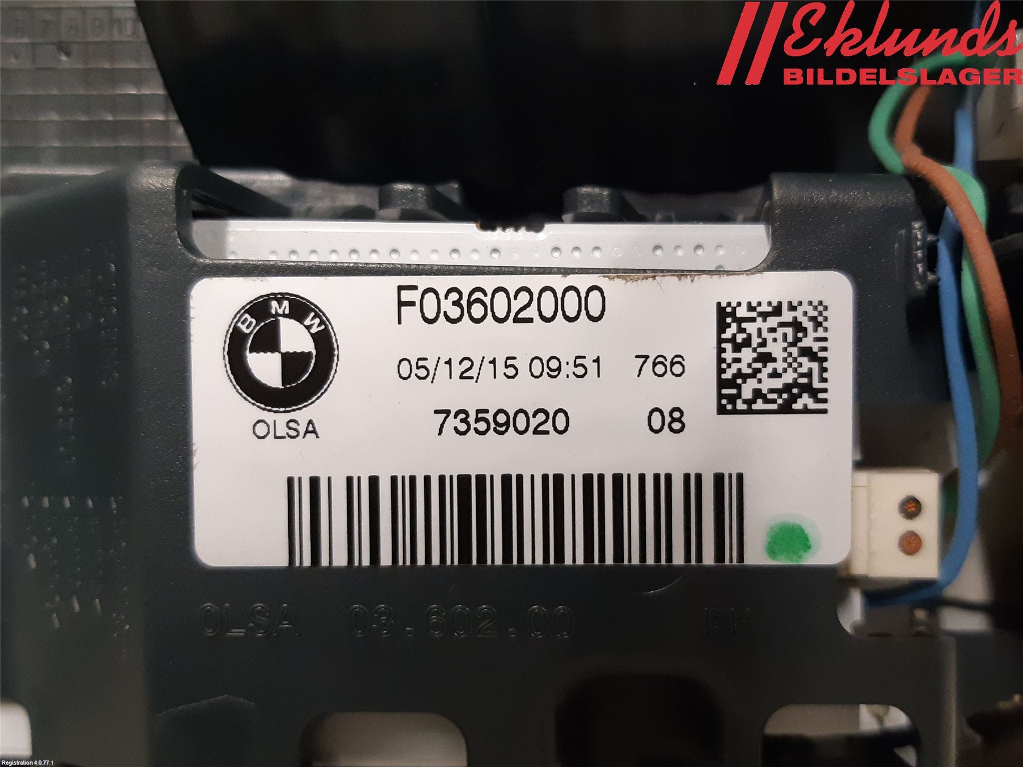 BMW 1 F20/F21 11-19 Bakljus Lucka Hö