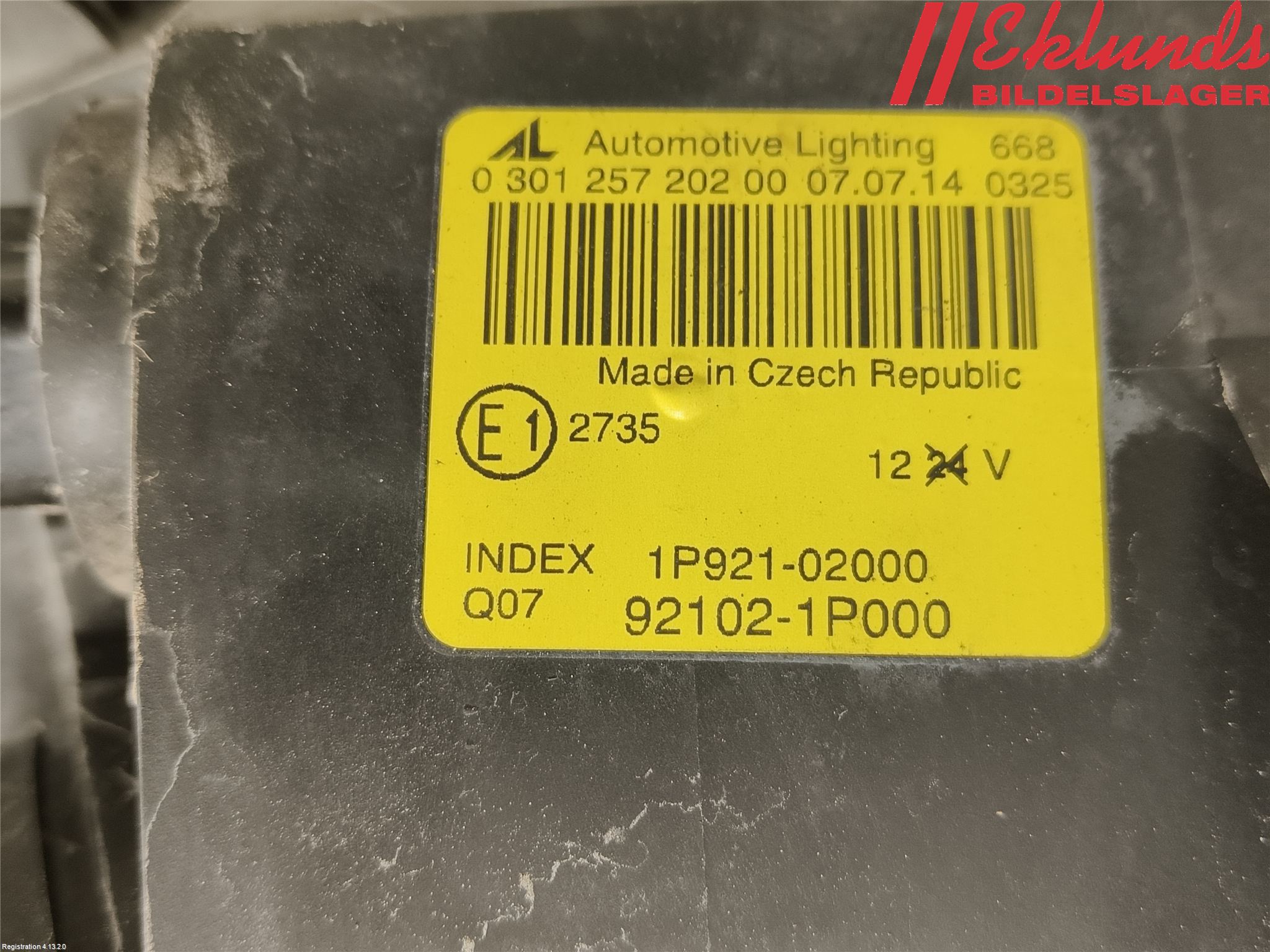 Kia VENGA 10-19 Strålkastare Höger