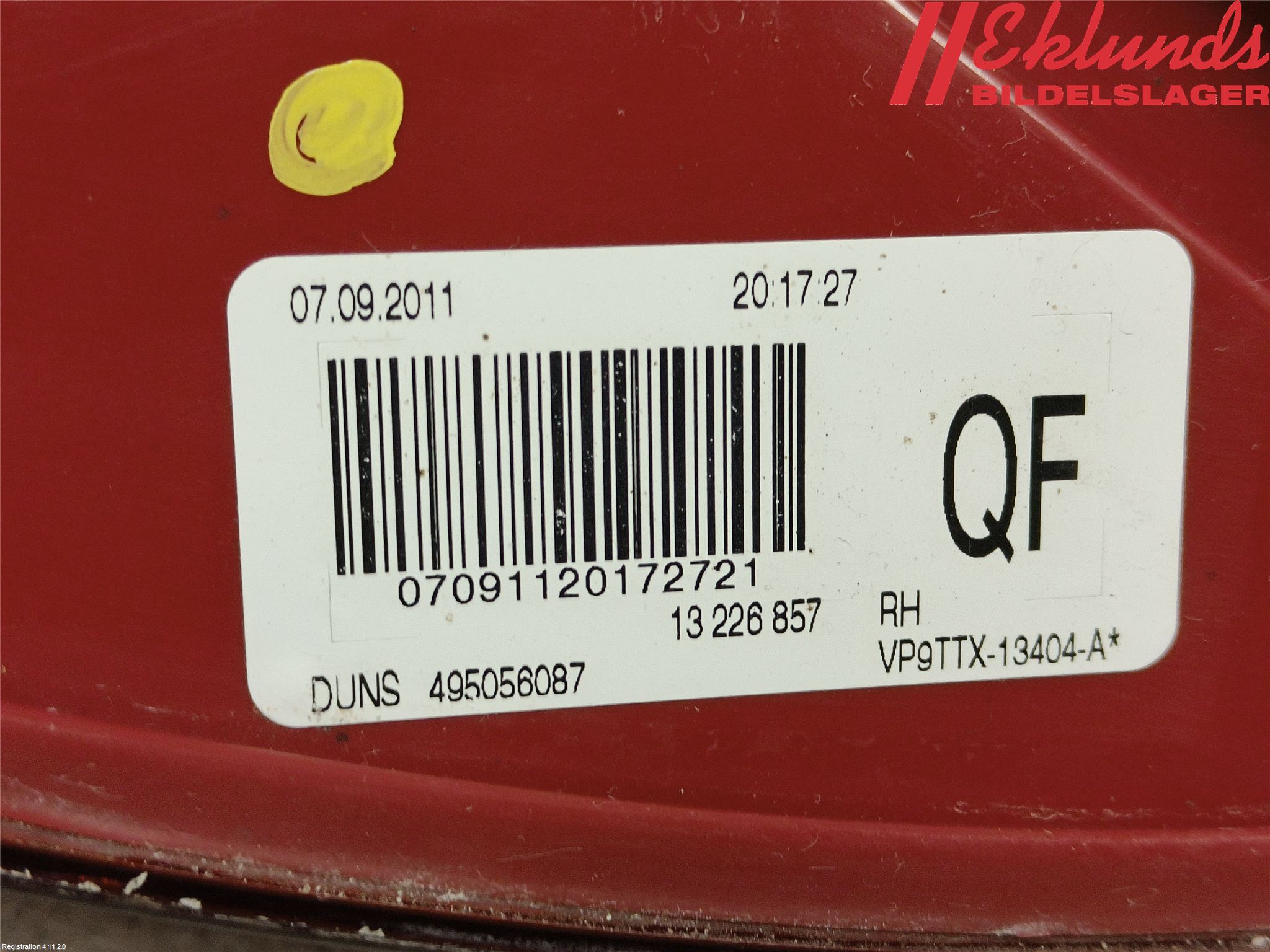 Opel INSIGNIA 09-16 Bakljus Höger