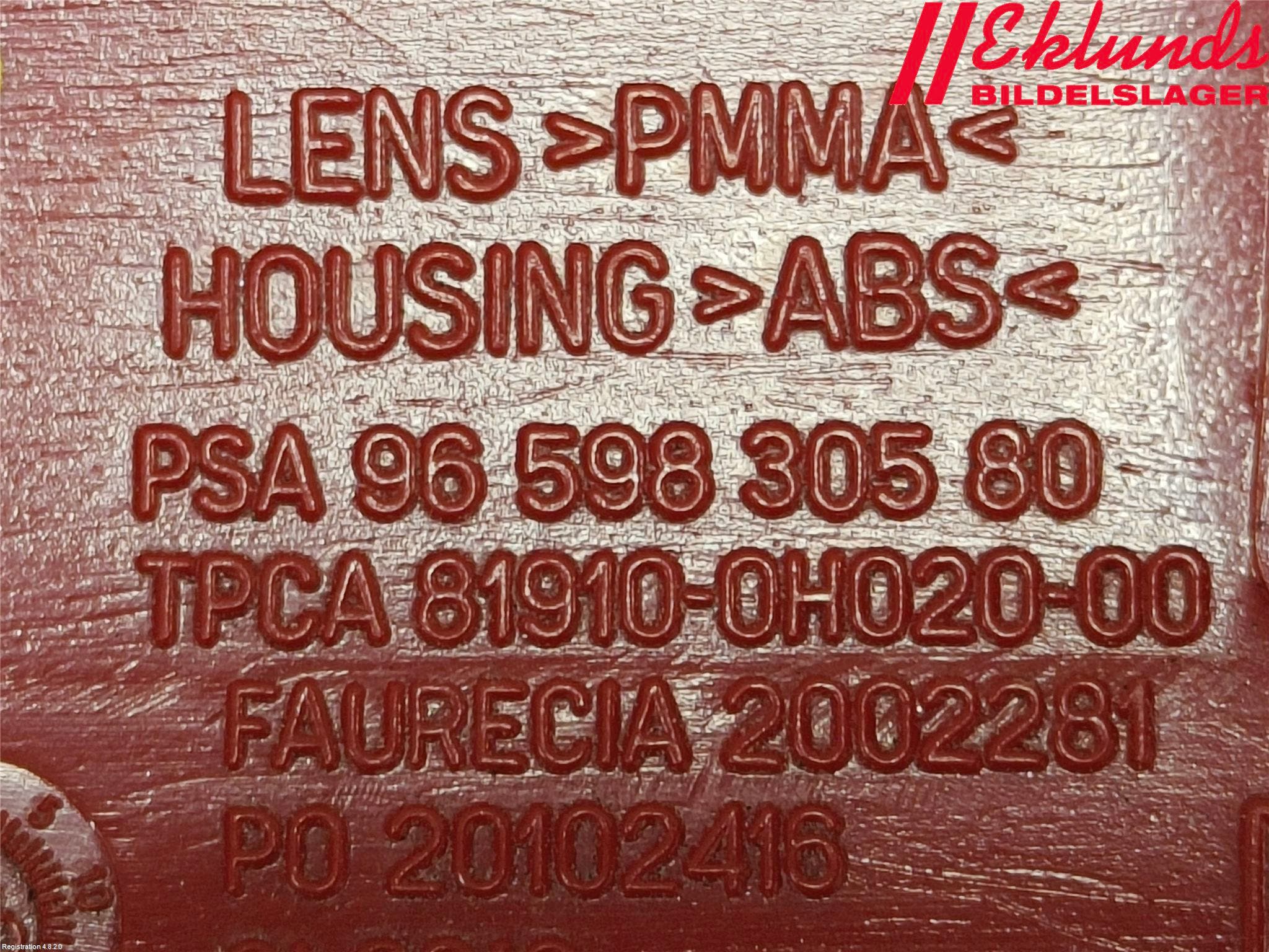 Citroen JUMPY/E-JUMPY 16- Dimljus/Reflex Bak