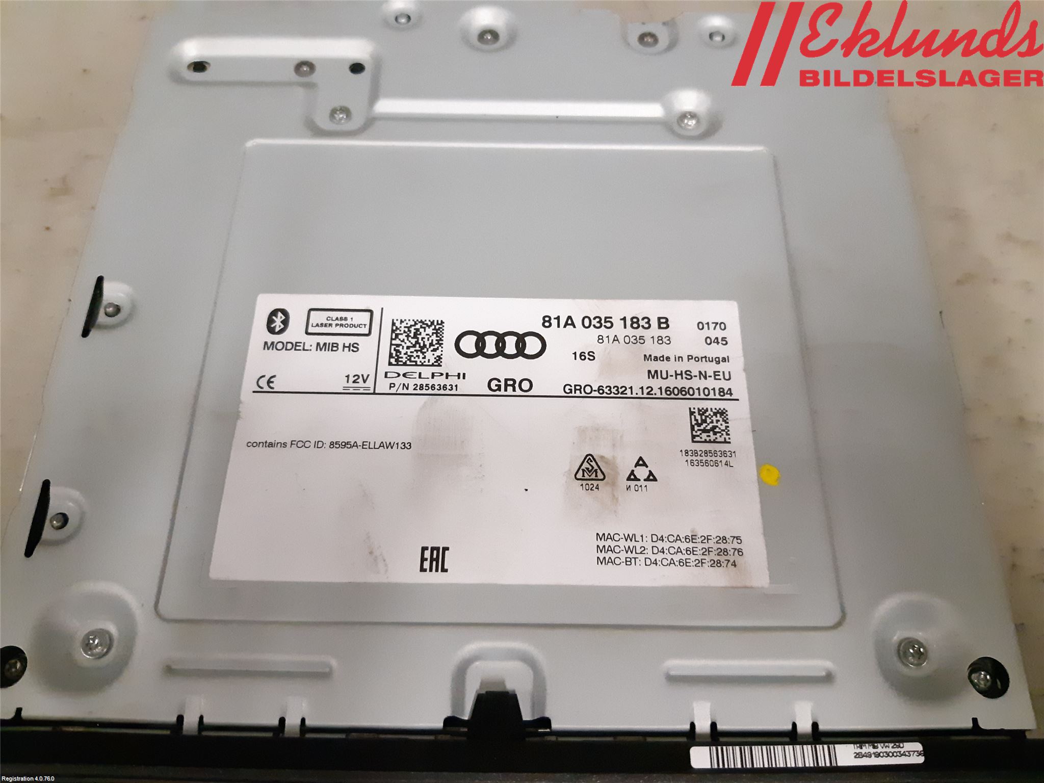 Audi Q2/SQ2 17- Cd Radio - Multimediapanel