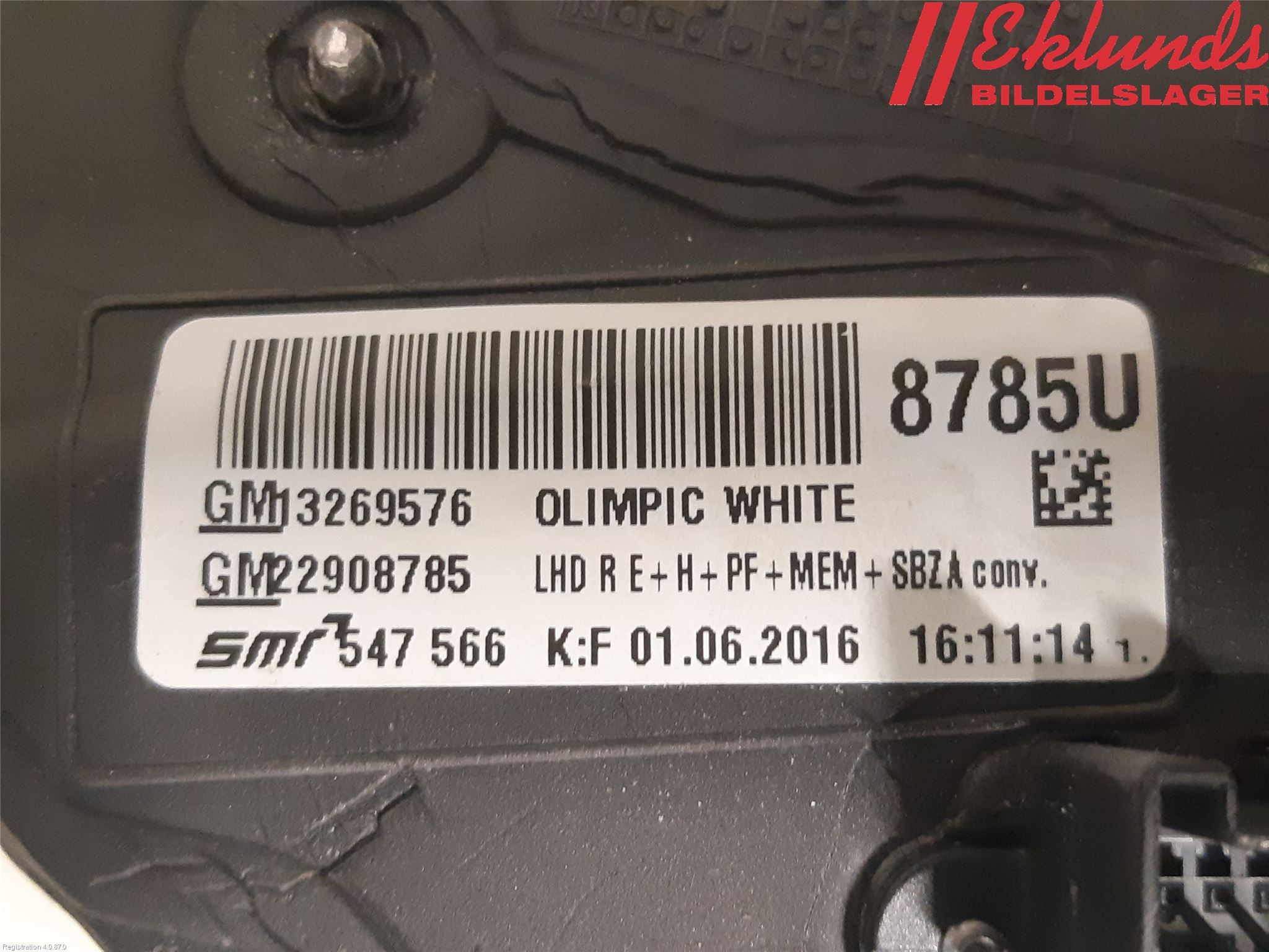 Opel INSIGNIA 09-16 Spegel Yttre El Hö